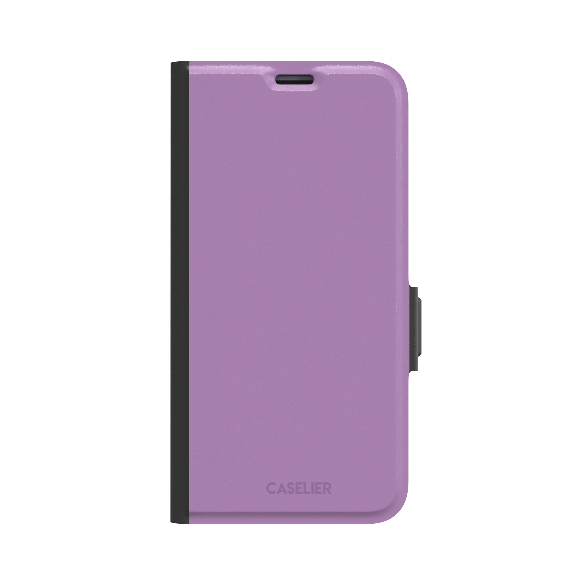 Solid mauve-pink purple phone case in a soft, warm rose-purple tone, phone case by Caselier — wallet case, front view