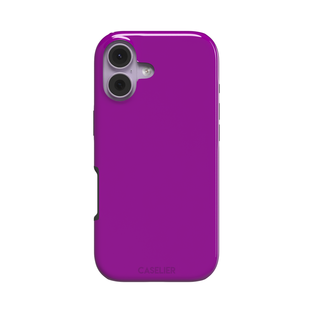 Solid magenta-purple phone case in a vivid, warm fuchsia-purple tone, phone case by Caselier — tough case, front view