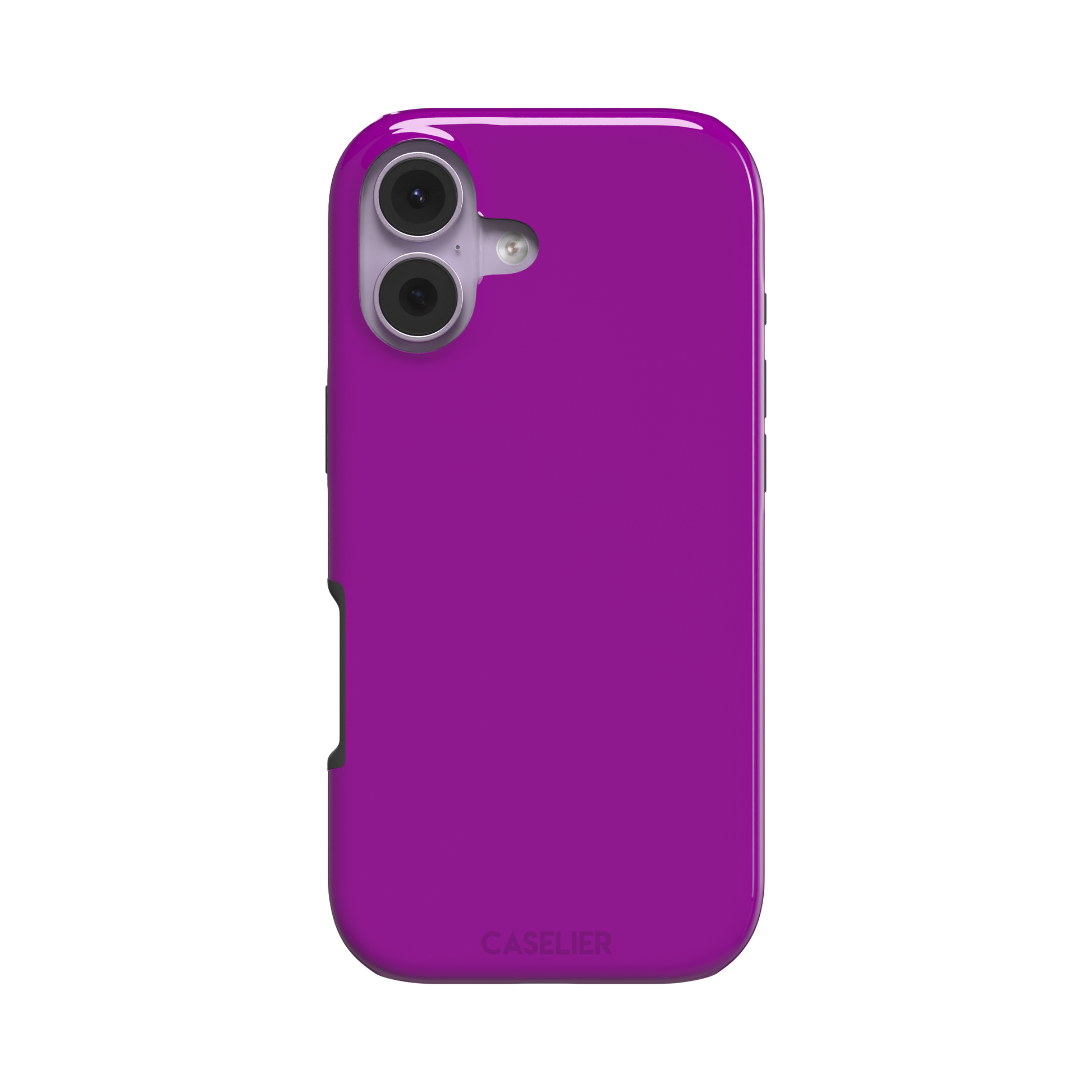 Solid magenta-purple phone case in a vivid, warm fuchsia-purple tone, phone case by Caselier — tough case, front view