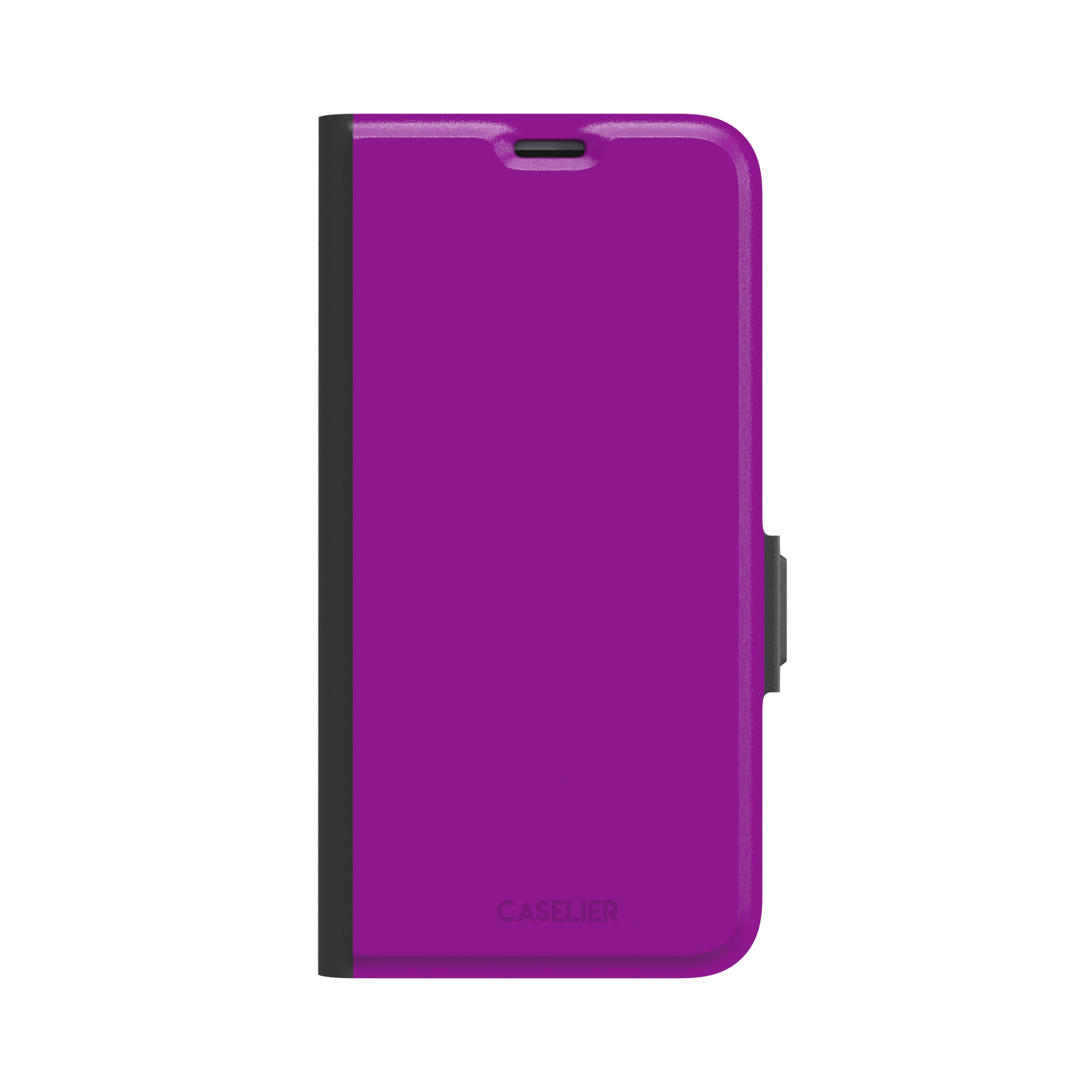 Solid magenta-purple phone case in a vivid, warm fuchsia-purple tone, phone case by Caselier — wallet case, front view