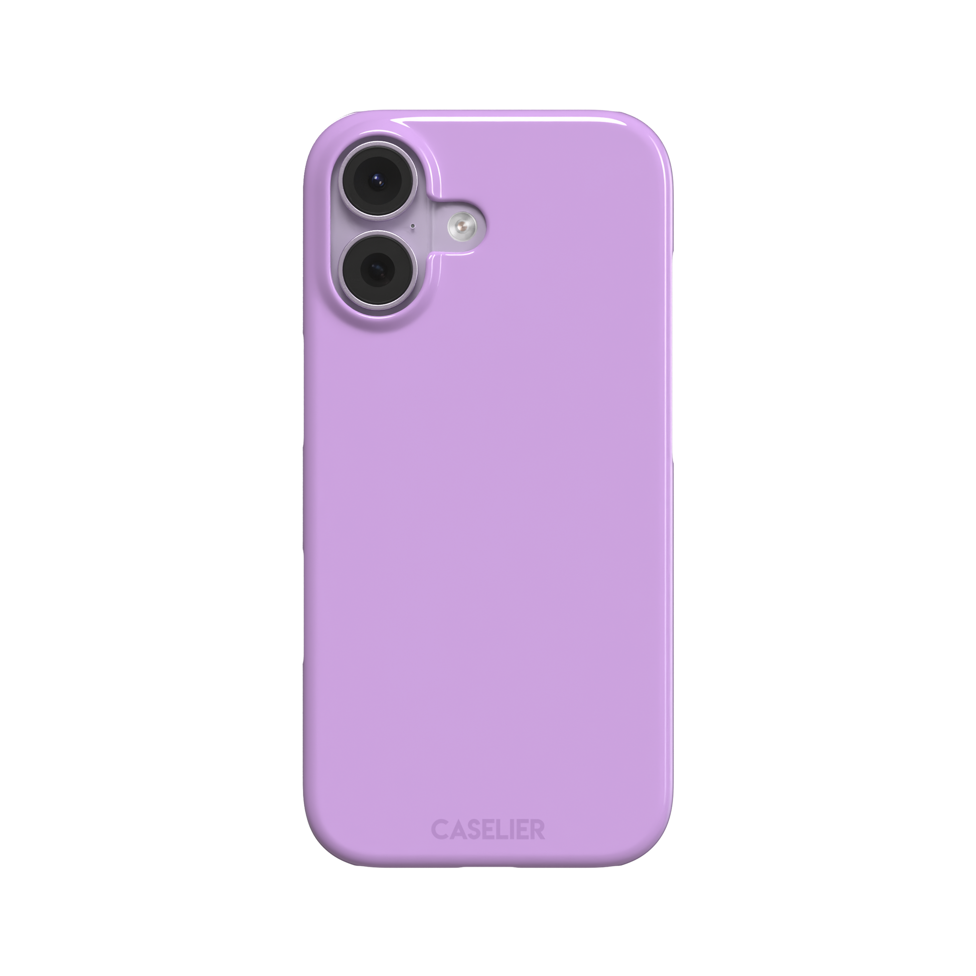 Solid orchid phone case in a light, warm pink-purple tone, phone case by Caselier — snap case, front view