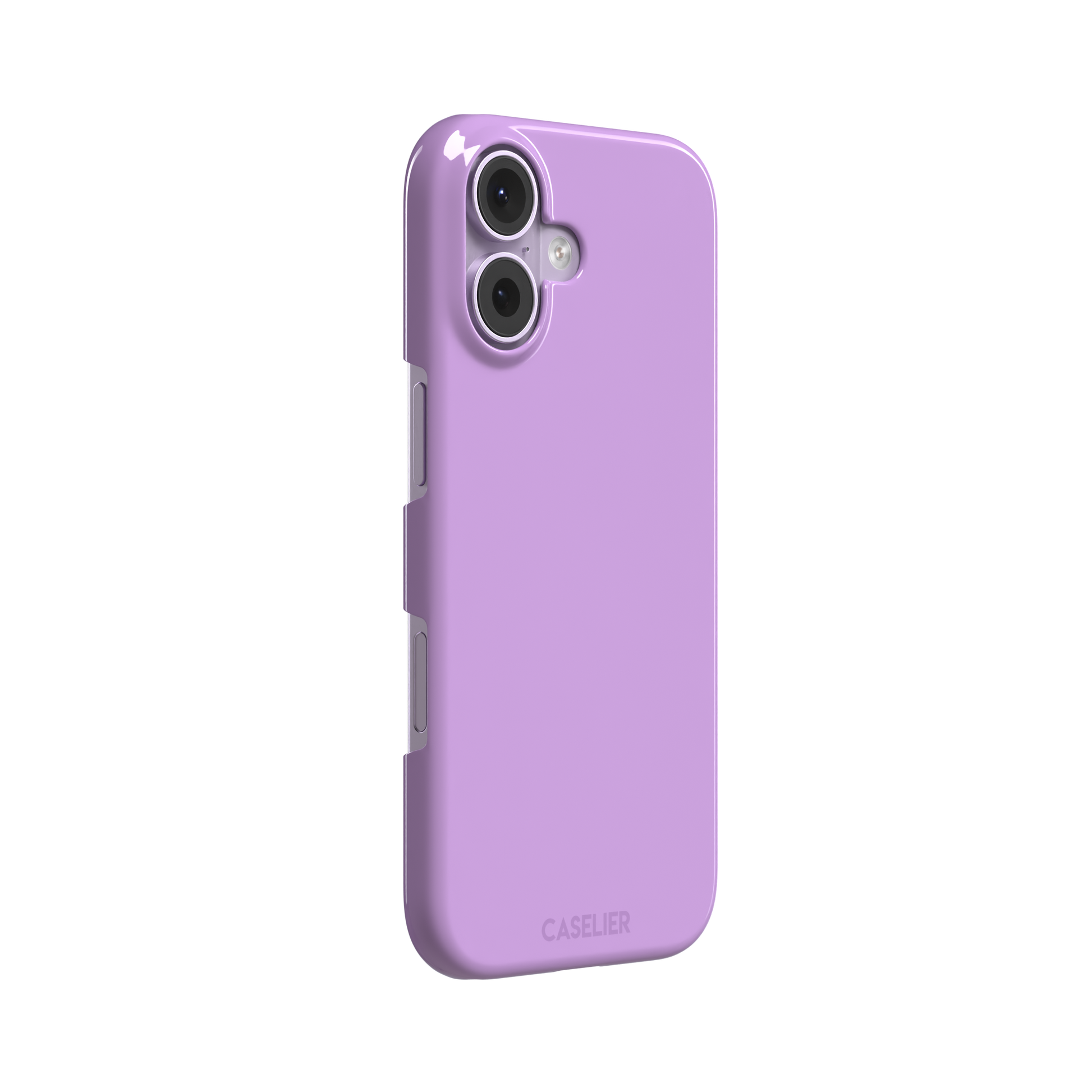 Solid orchid phone case in a light, warm pink-purple tone, phone case by Caselier — snap case, left view