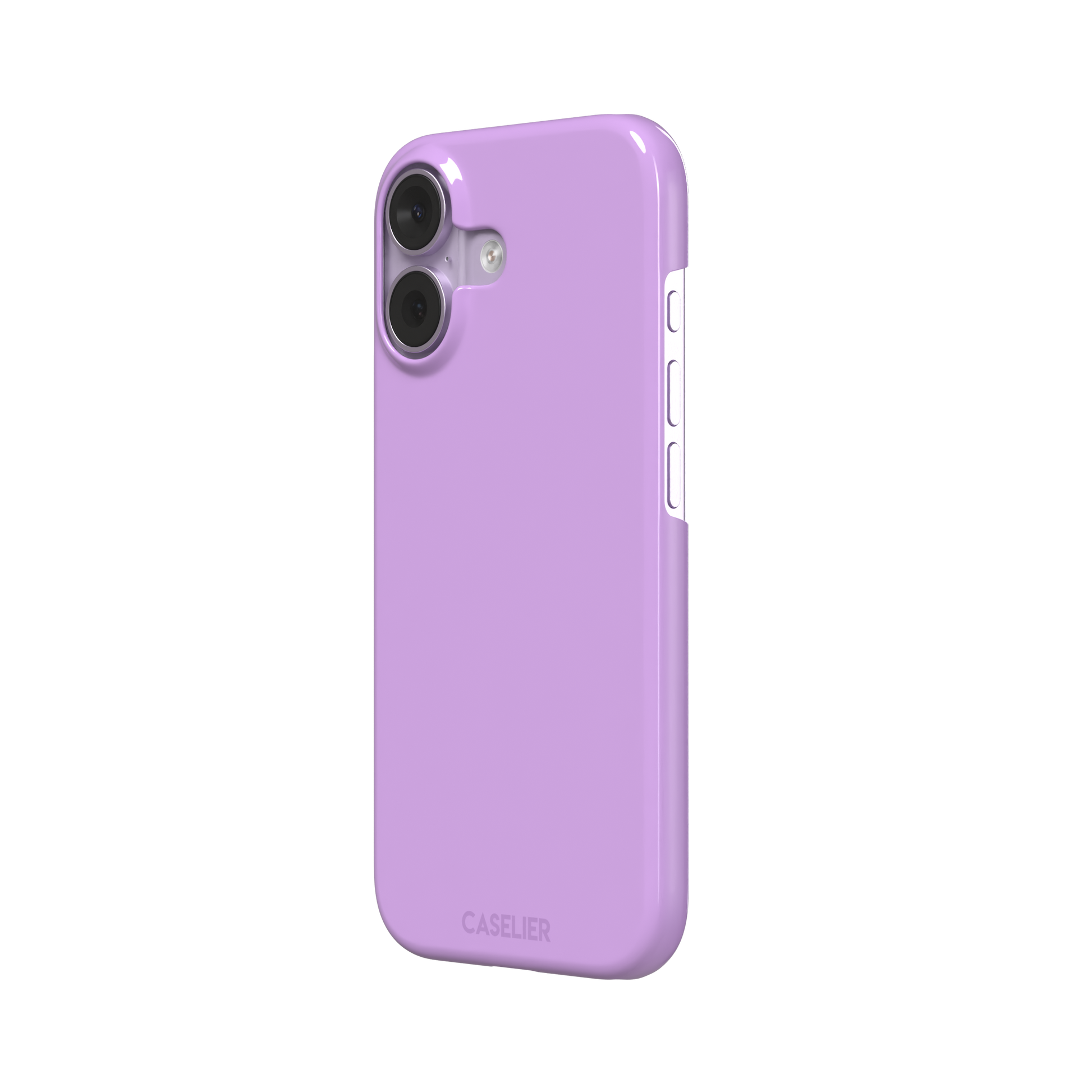 Solid orchid phone case in a light, warm pink-purple tone, phone case by Caselier — snap case, right view