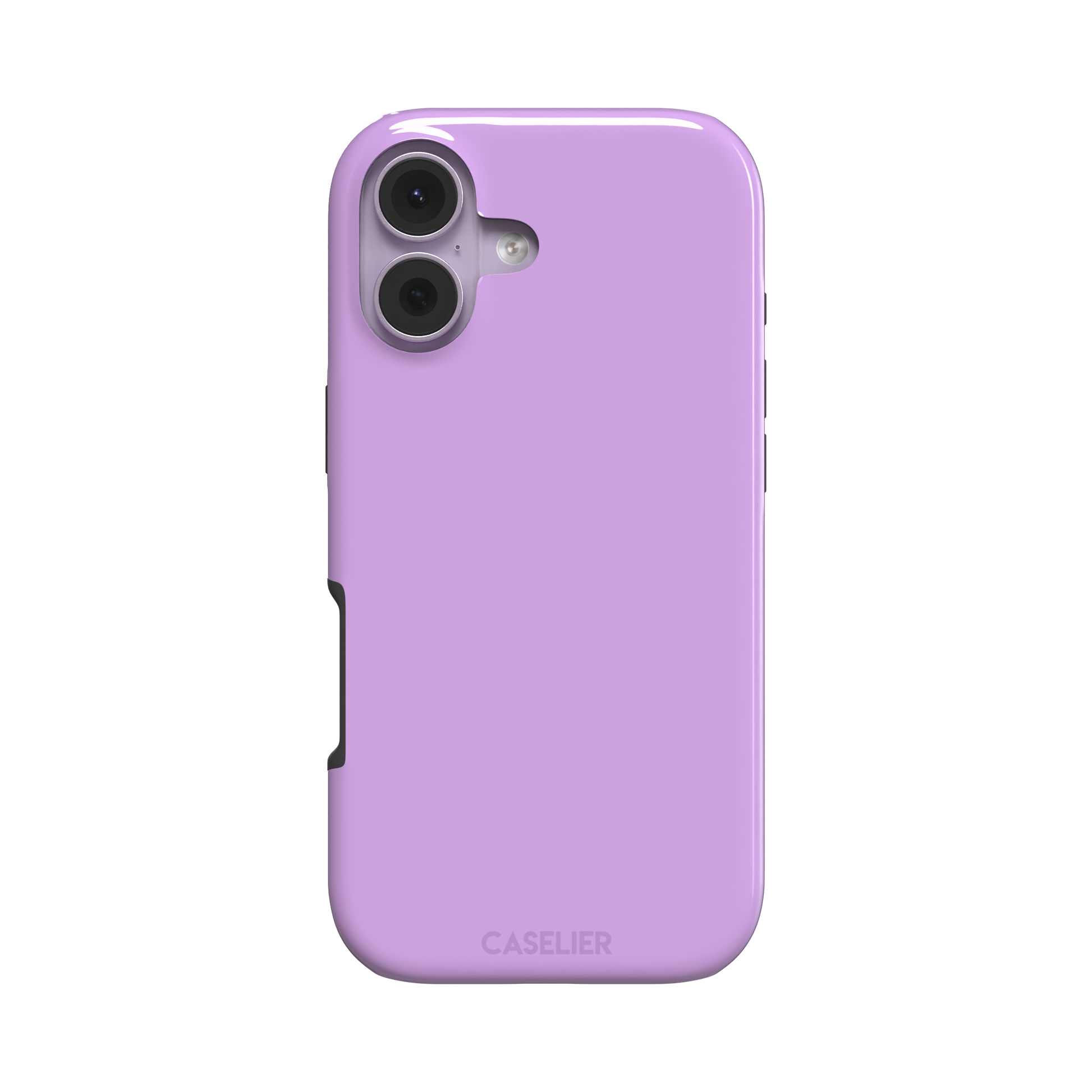 Solid orchid phone case in a light, warm pink-purple tone, phone case by Caselier — tough case, front view