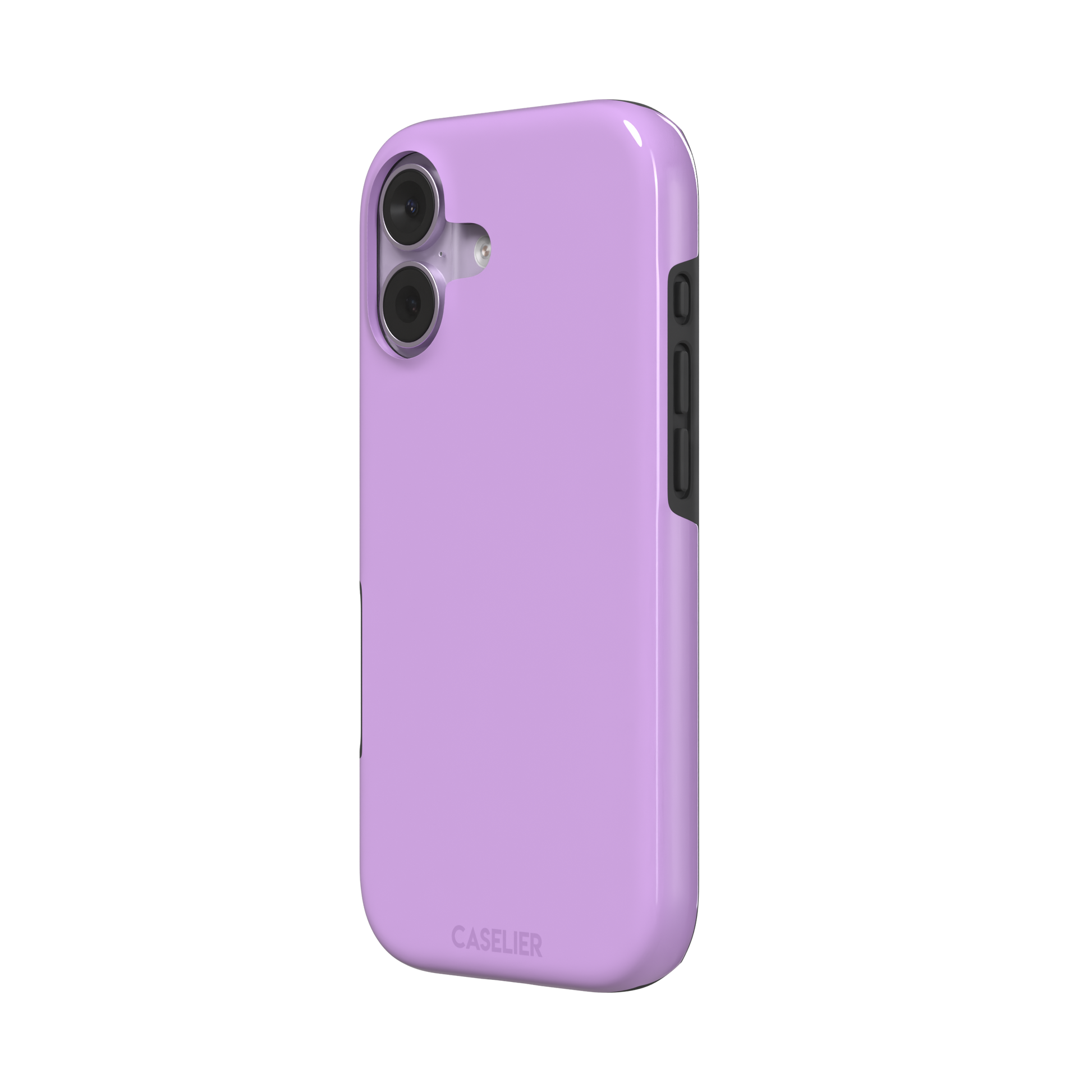 Solid orchid phone case in a light, warm pink-purple tone, phone case by Caselier — tough case, right view