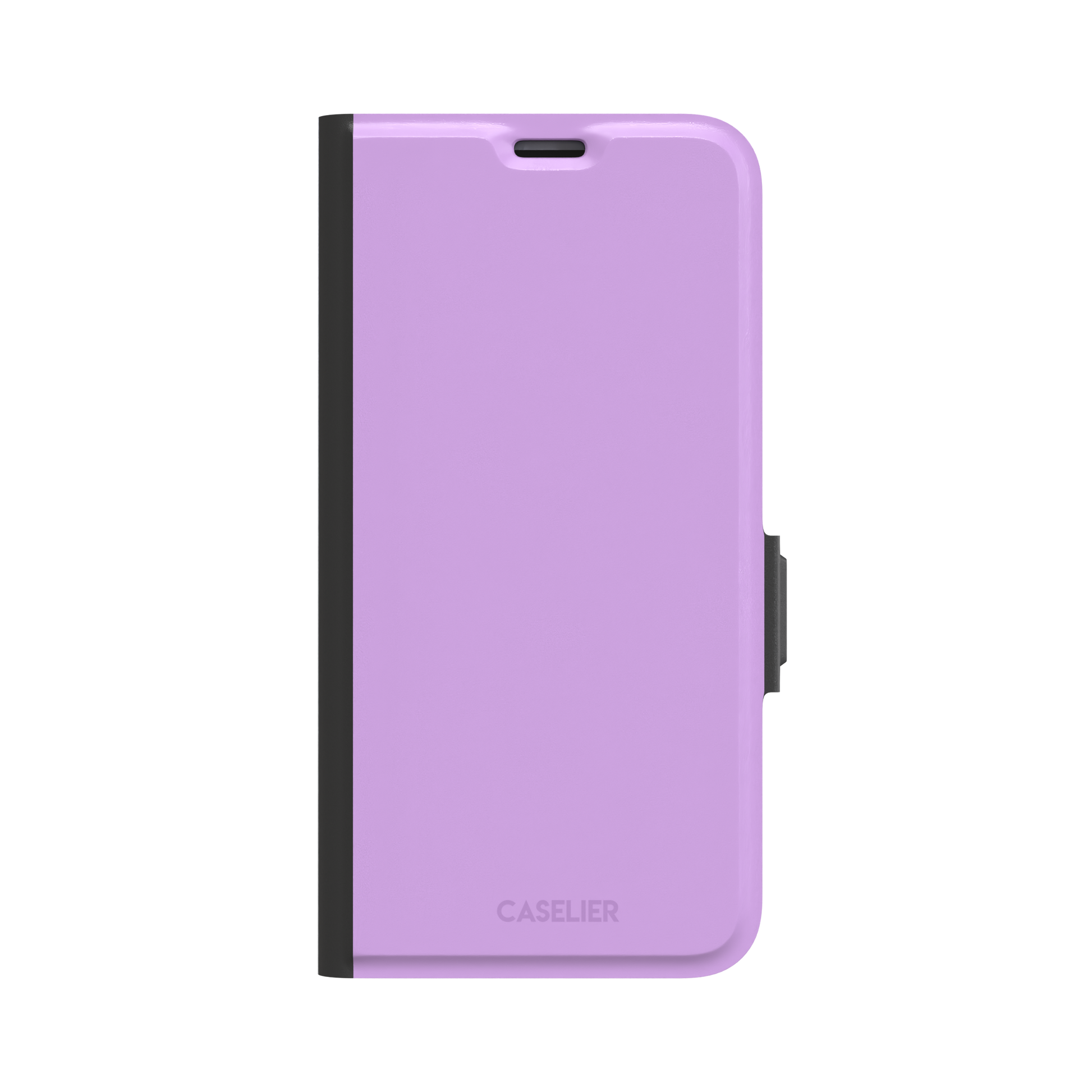 Solid orchid phone case in a light, warm pink-purple tone, phone case by Caselier — wallet case, front view