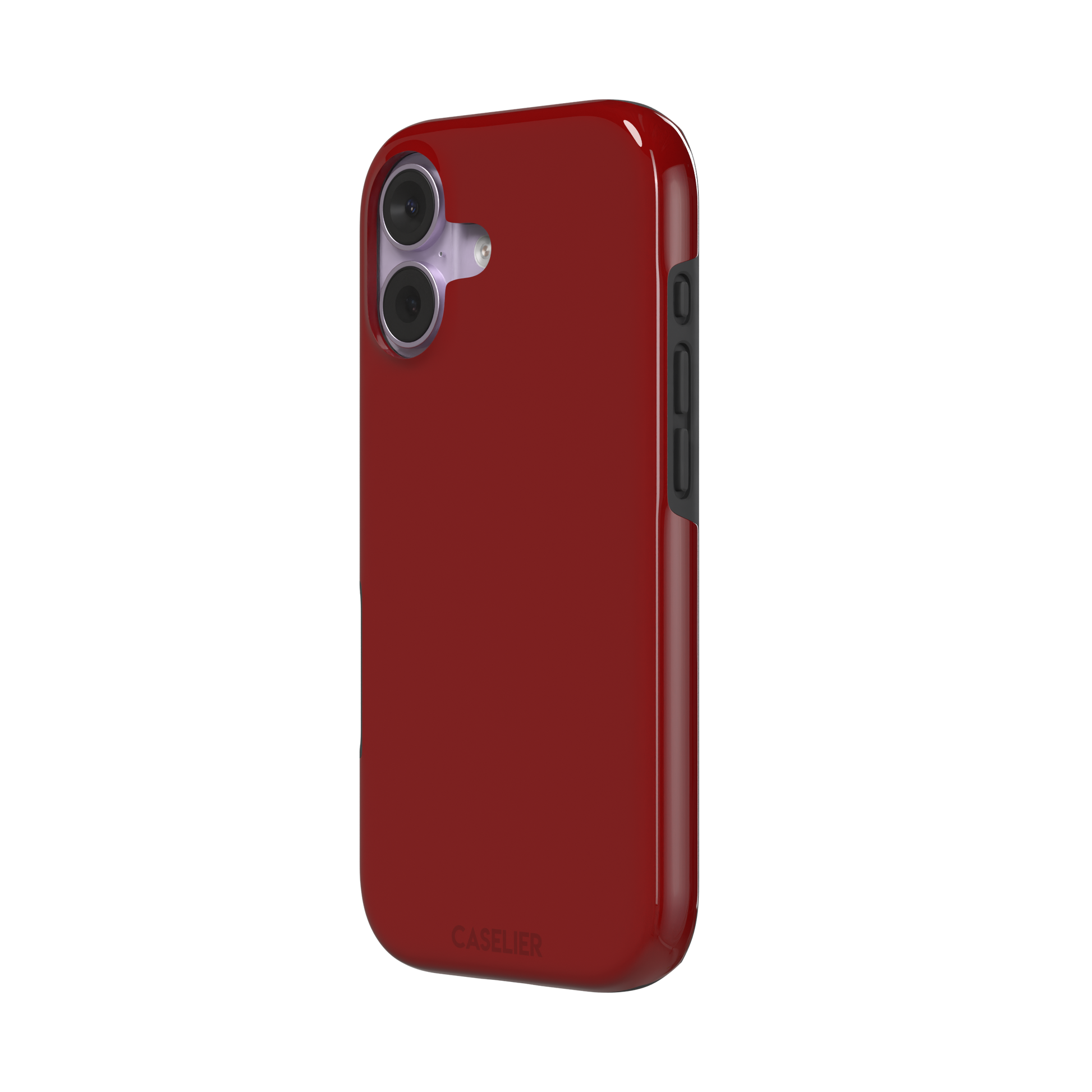 Solid deep brick red matte phone case color variant, phone case by Caselier — tough case, right view