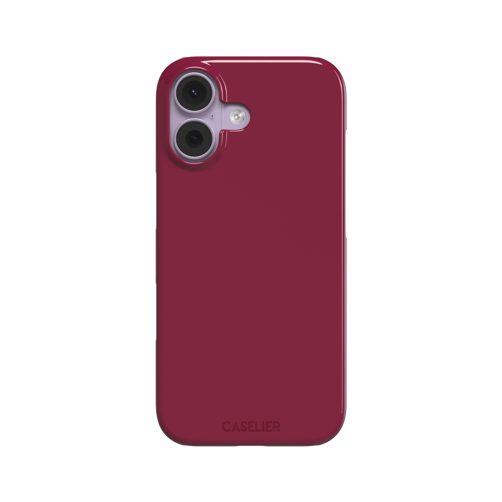 Solid dark crimson matte phone case color variant, phone case by Caselier — snap case, front view