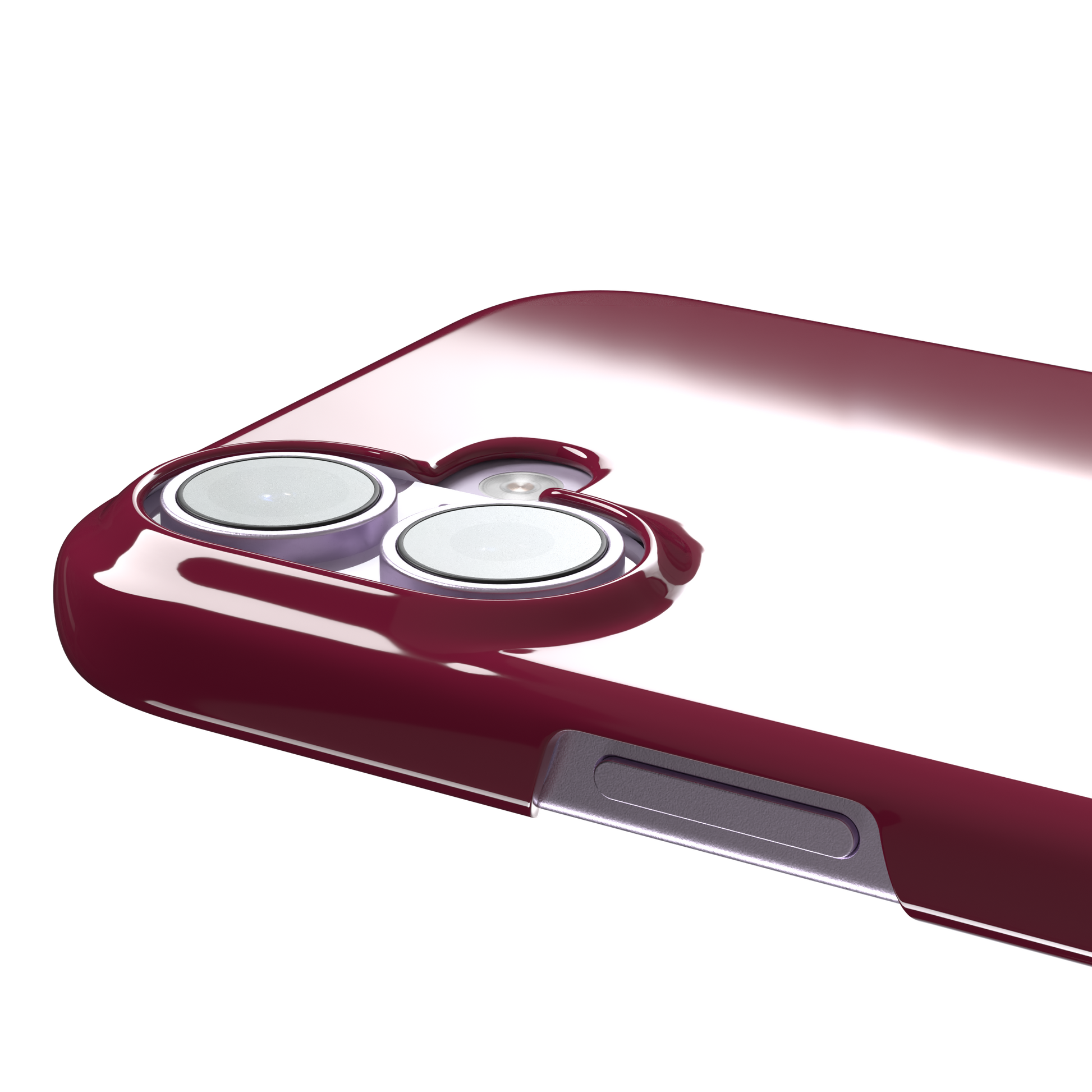 Solid dark crimson matte phone case color variant, phone case by Caselier — snap case, volume buttons detail