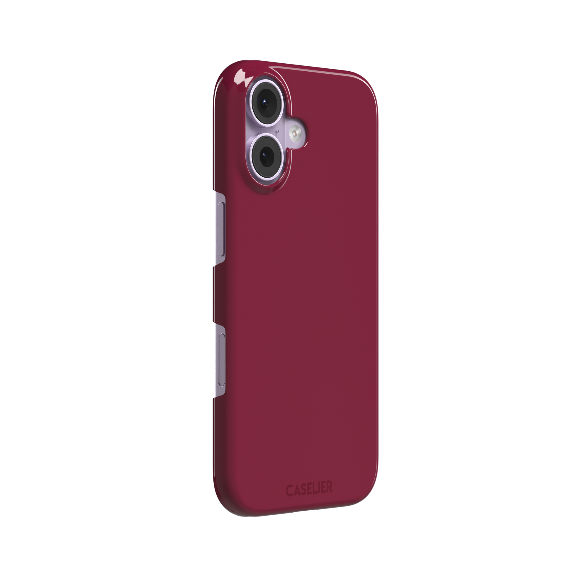 Solid dark crimson matte phone case color variant, phone case by Caselier — snap case, left view