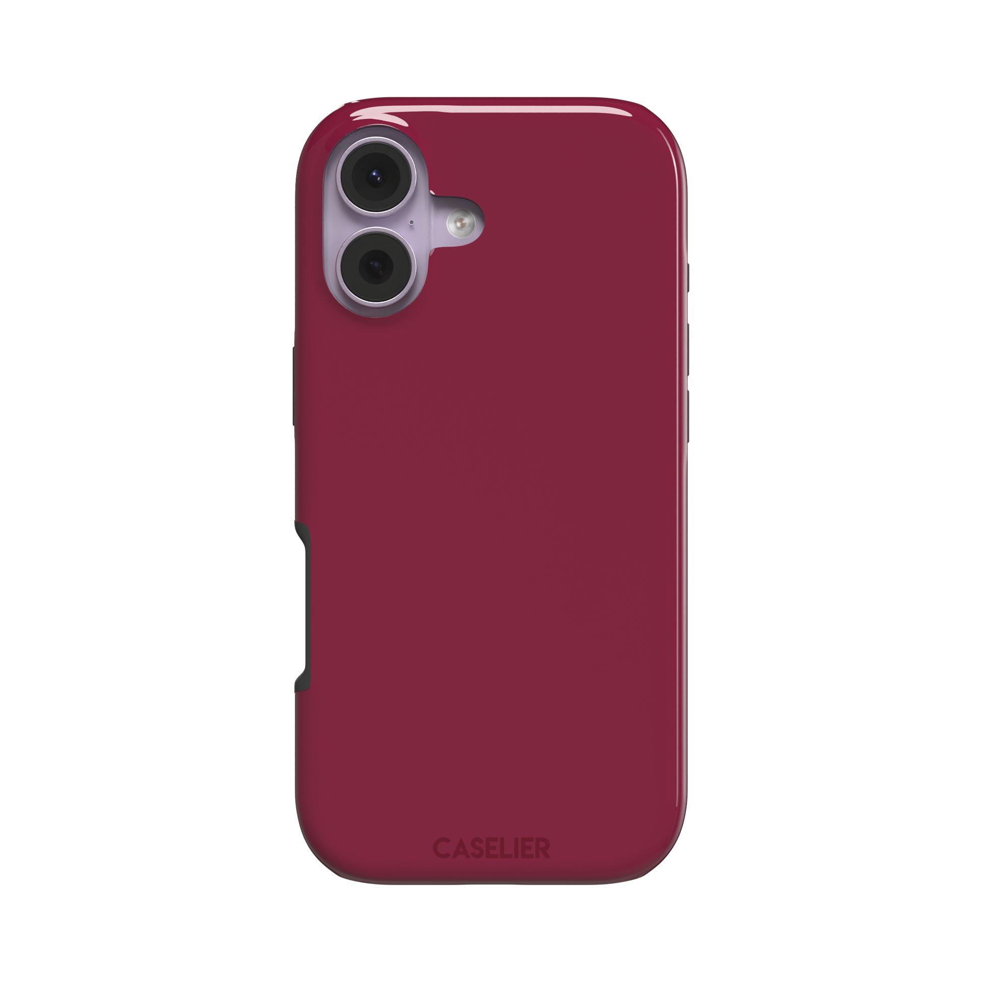 Solid dark crimson matte phone case color variant, phone case by Caselier — tough case, front view