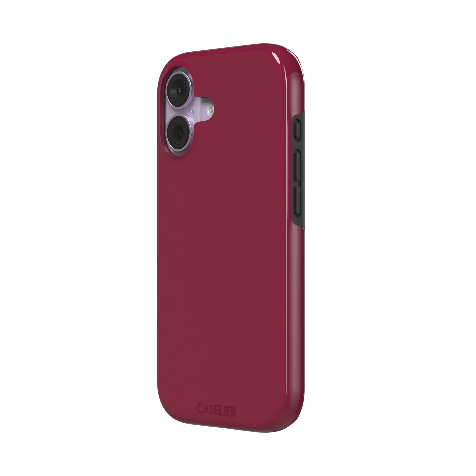 Solid dark crimson matte phone case color variant, phone case by Caselier — tough case, right view