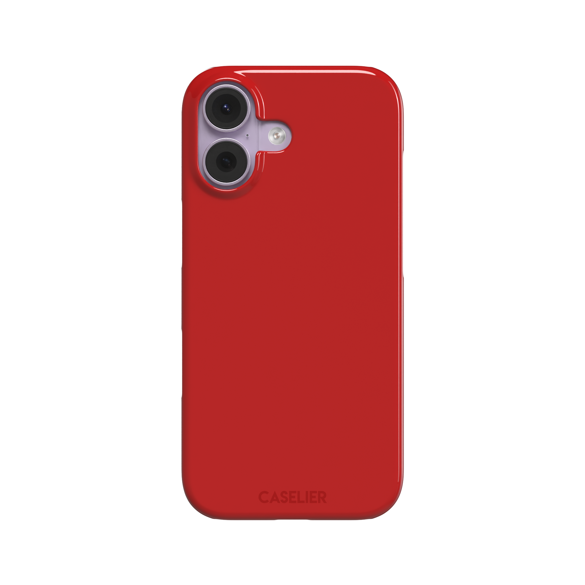 Solid vivid red matte phone case, phone case by Caselier — snap case, front view