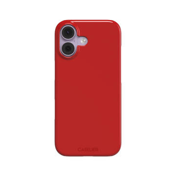 Solid vivid red matte phone case, phone case by Caselier — snap case, front view