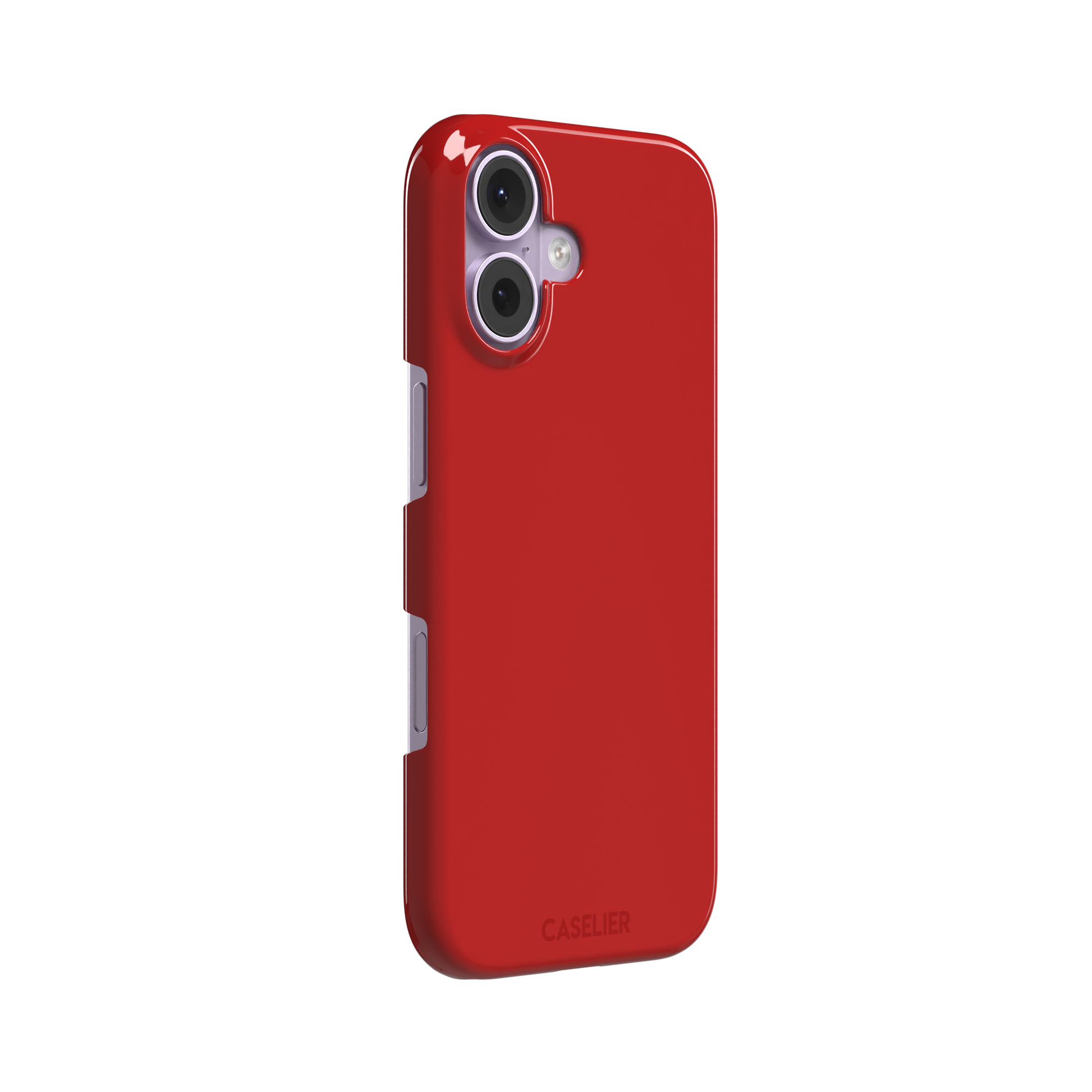 Solid vivid red matte phone case, phone case by Caselier — snap case, left view