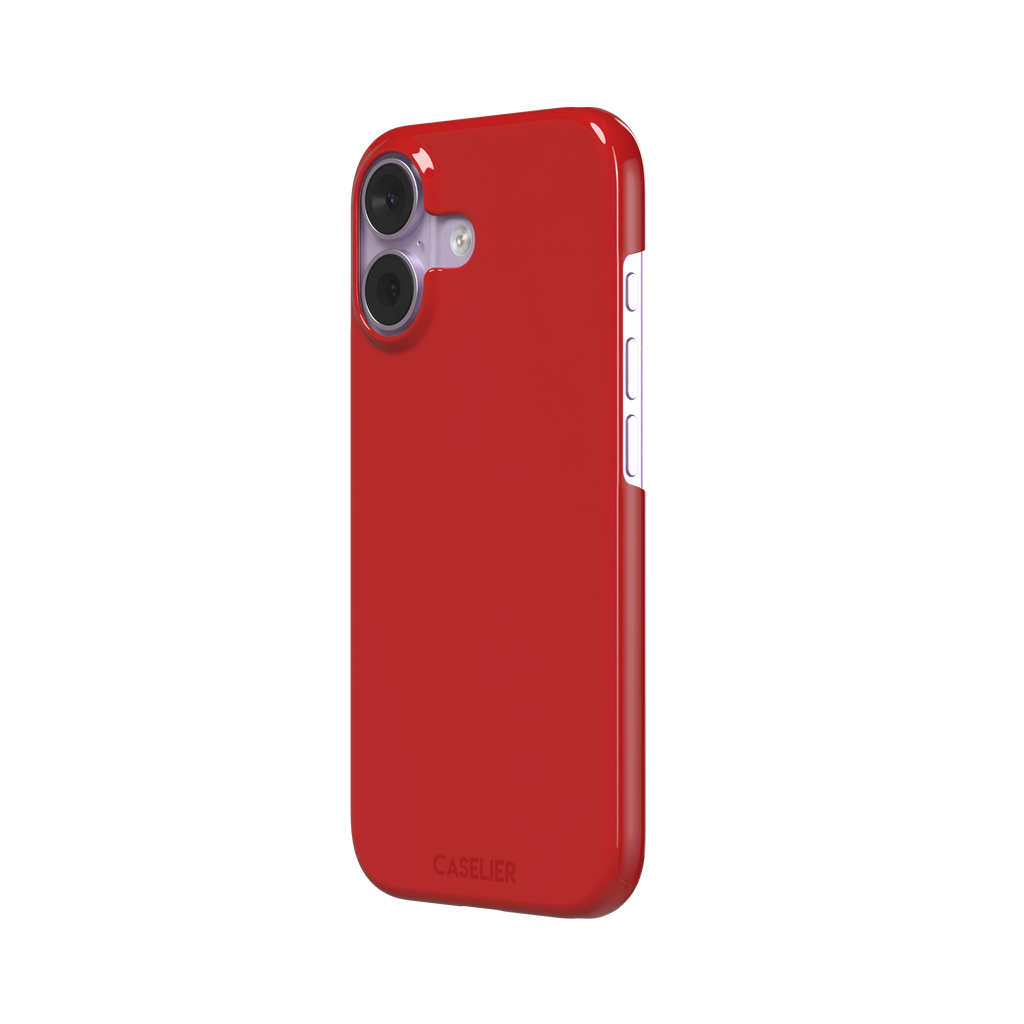 Solid vivid red matte phone case, phone case by Caselier — snap case, right view