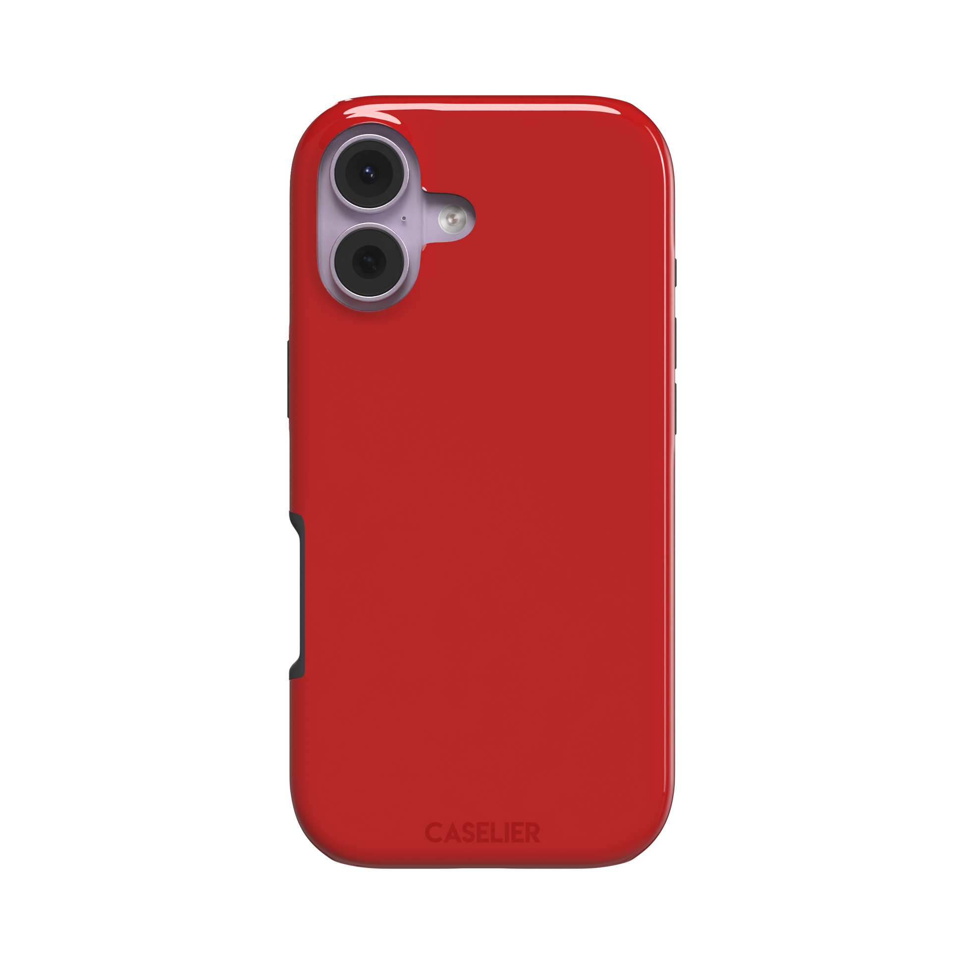 Solid vivid red matte phone case, phone case by Caselier — tough case, front view