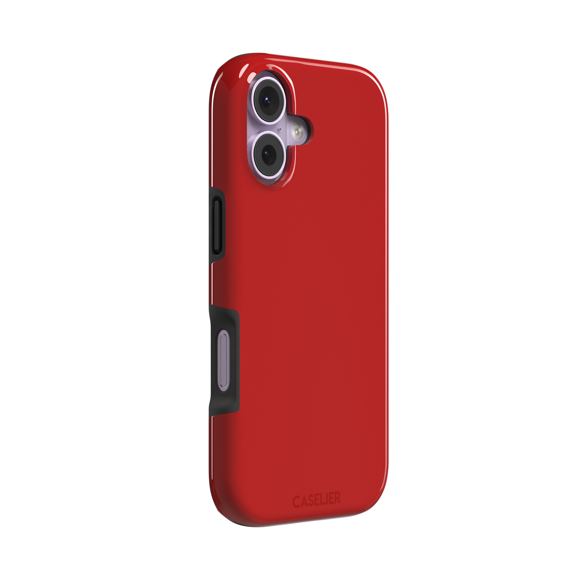 Solid vivid red matte phone case, phone case by Caselier — tough case, left view