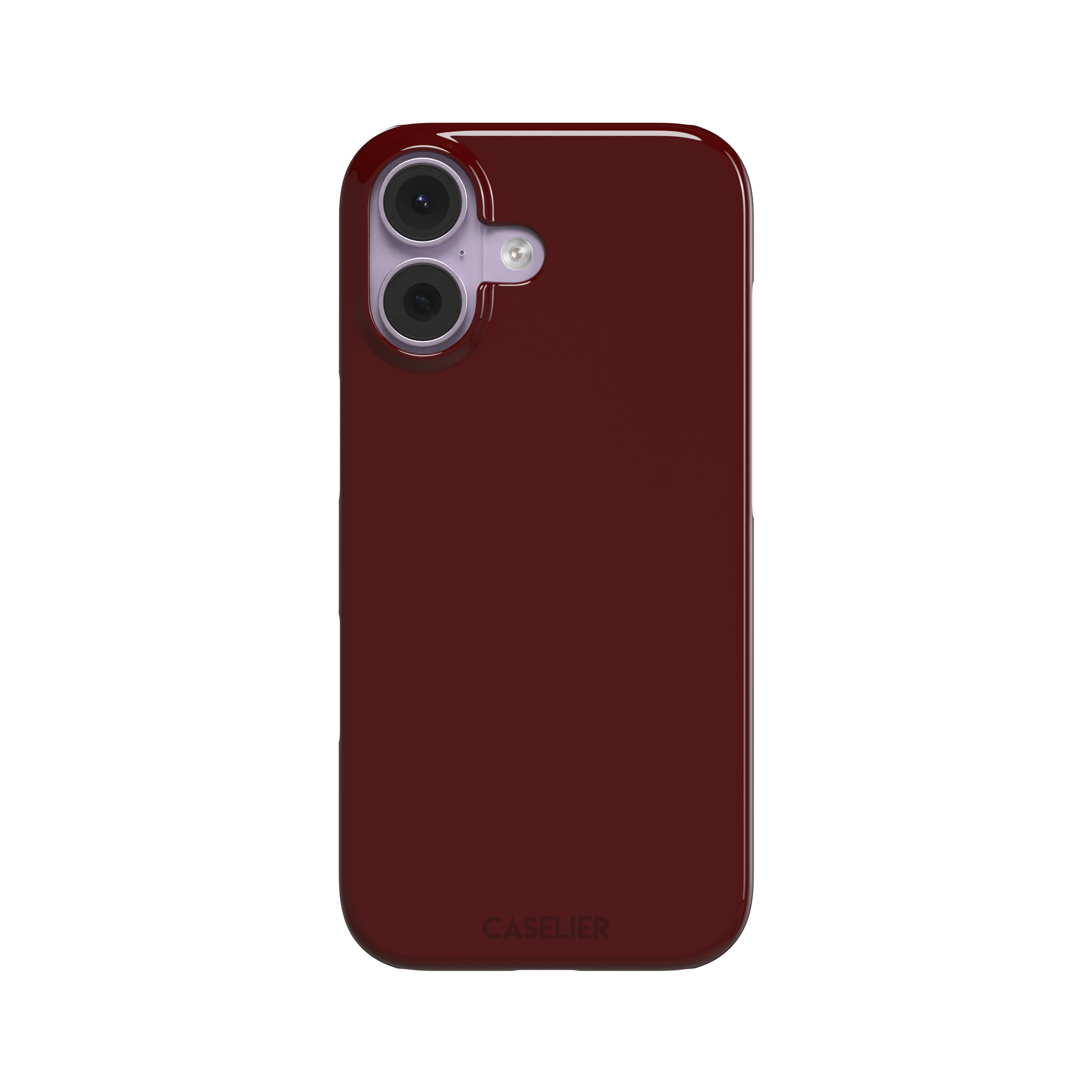 Solid very dark maroon matte phone case color variant, phone case by Caselier — snap case, front view