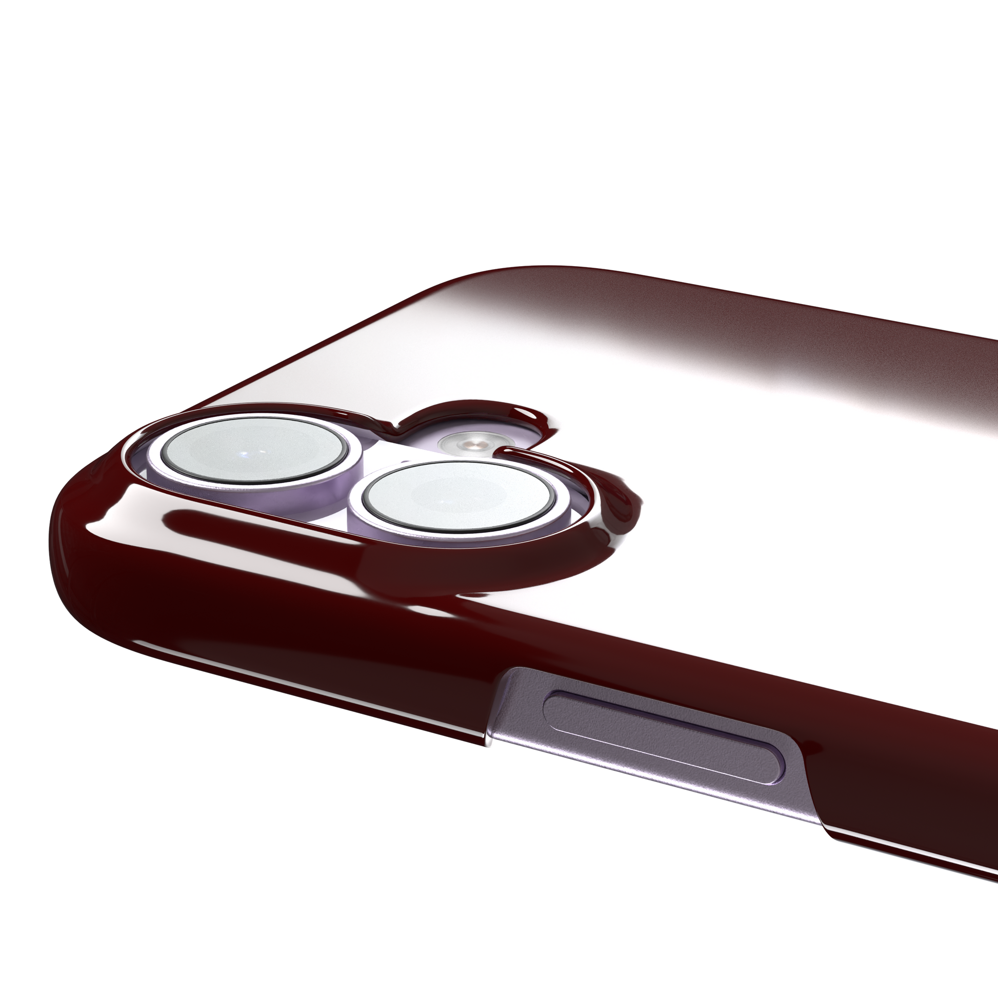 Solid very dark maroon matte phone case color variant, phone case by Caselier — snap case, volume buttons detail