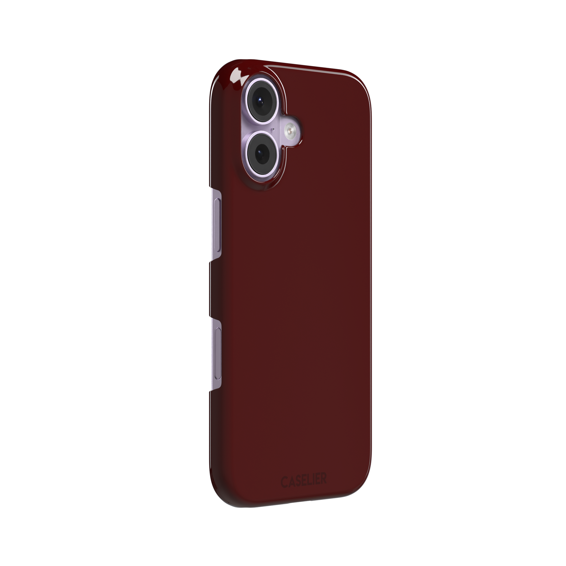 Solid very dark maroon matte phone case color variant, phone case by Caselier — snap case, left view