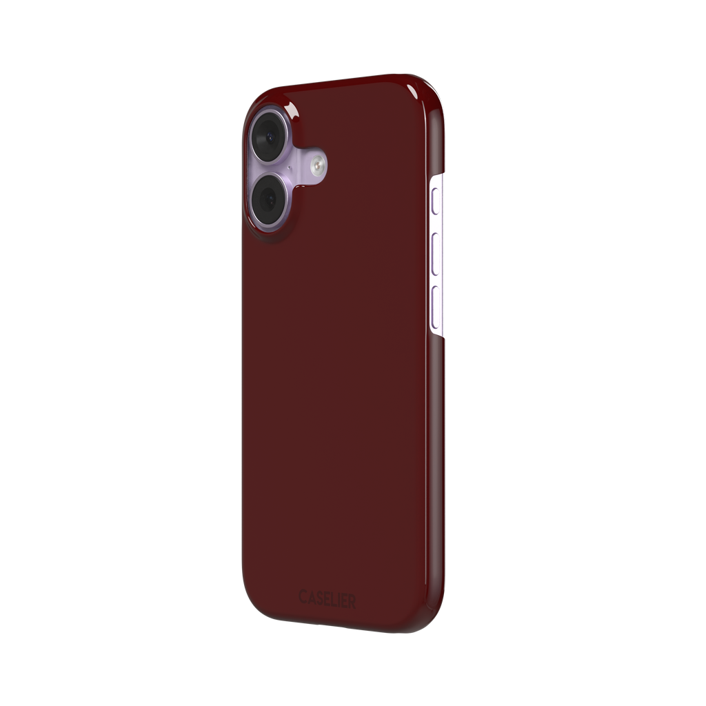 Solid very dark maroon matte phone case color variant, phone case by Caselier — snap case, right view