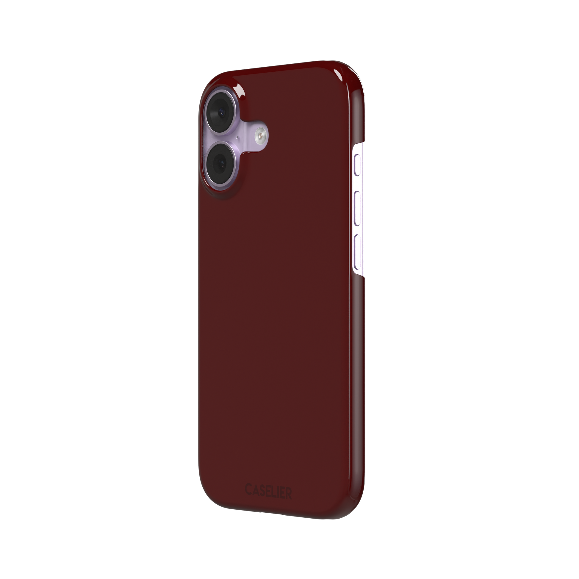 Solid very dark maroon matte phone case color variant, phone case by Caselier — snap case, right view