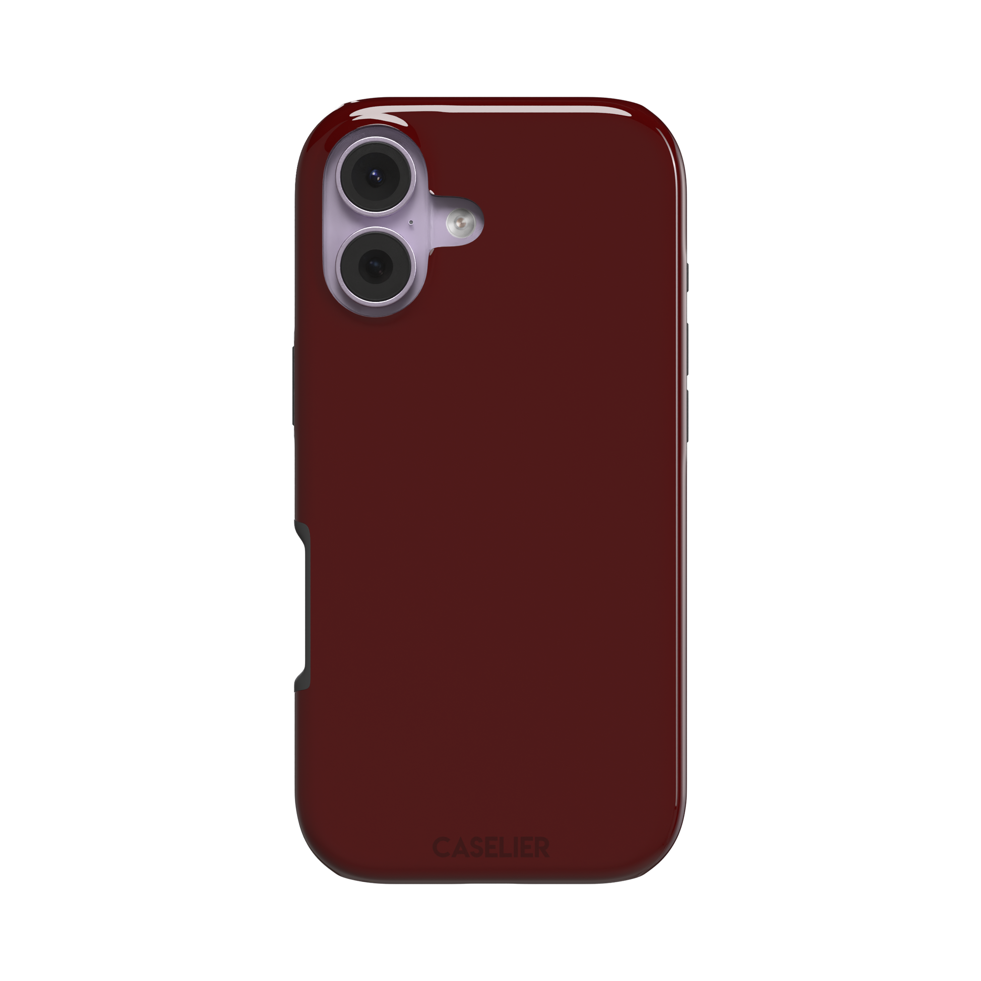 Solid very dark maroon matte phone case color variant, phone case by Caselier — tough case, front view
