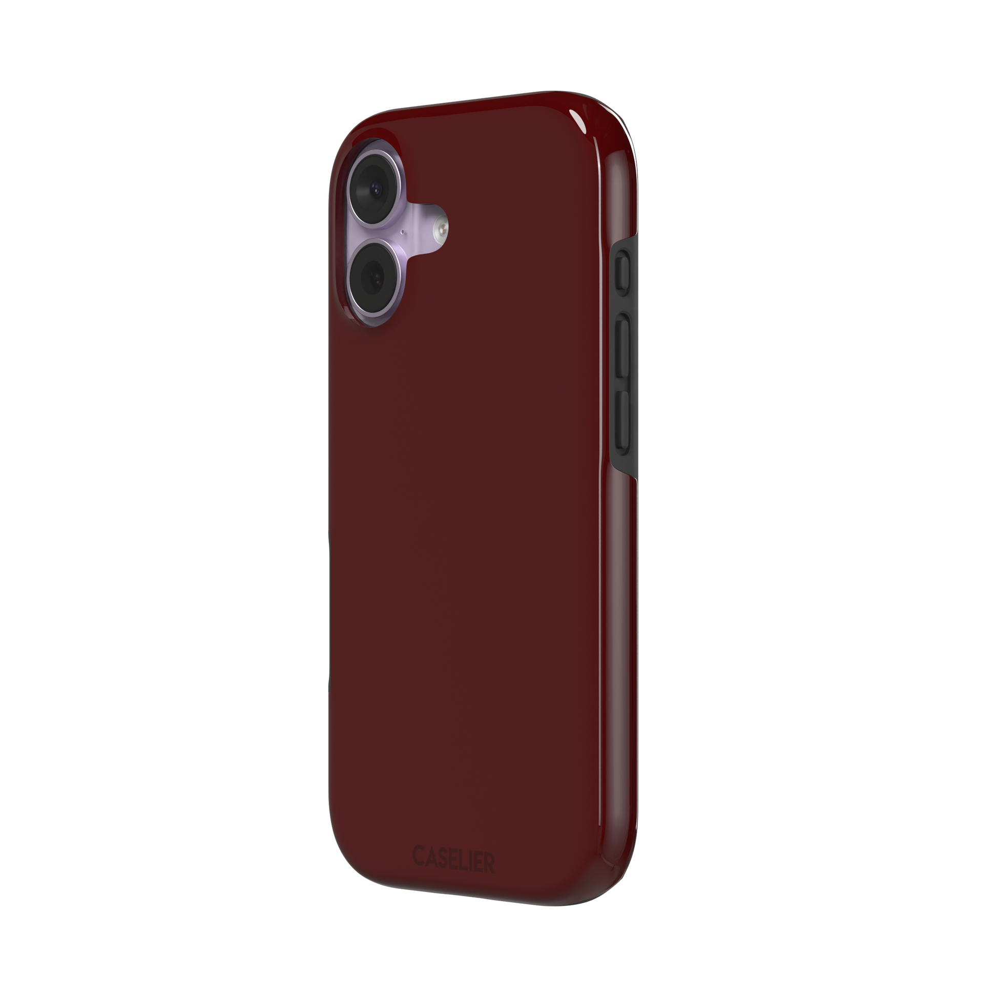Solid very dark maroon matte phone case color variant, phone case by Caselier — tough case, right view