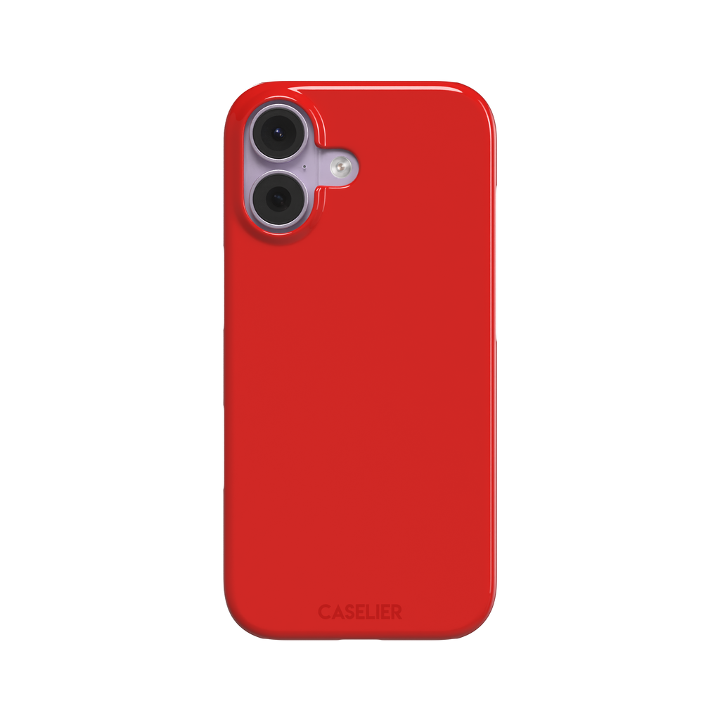 Solid classic red matte phone case color variant, phone case by Caselier — snap case, front view