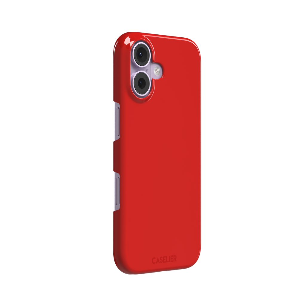 Solid classic red matte phone case color variant, phone case by Caselier — snap case, left view