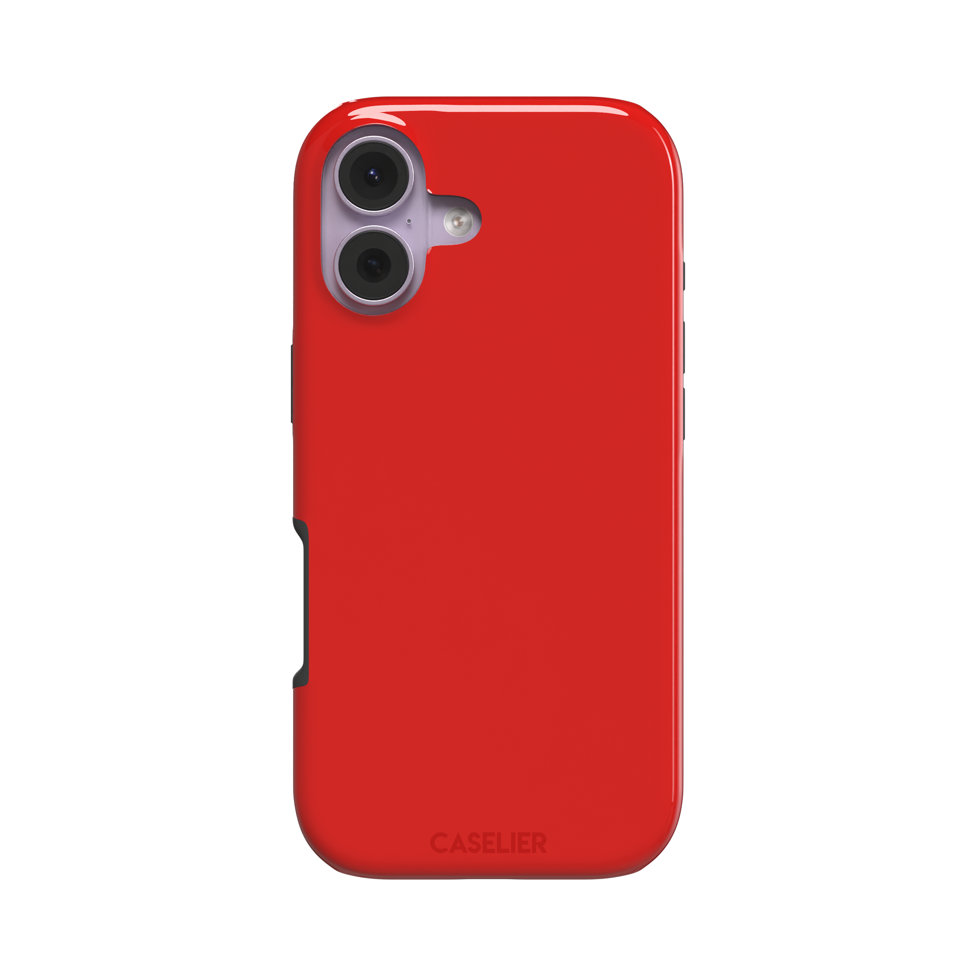Solid classic red matte phone case color variant, phone case by Caselier — tough case, front view