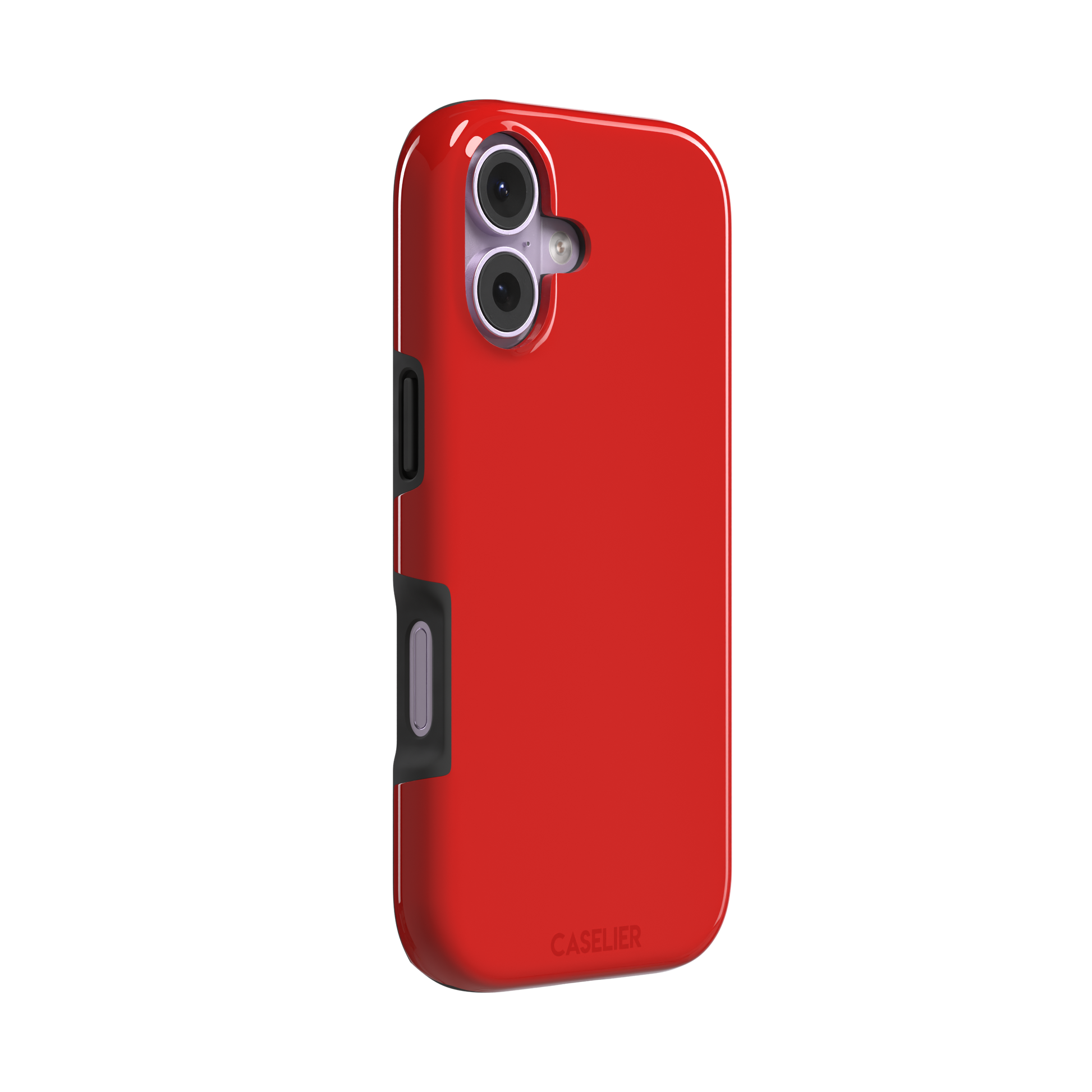 Solid classic red matte phone case color variant, phone case by Caselier — tough case, left view