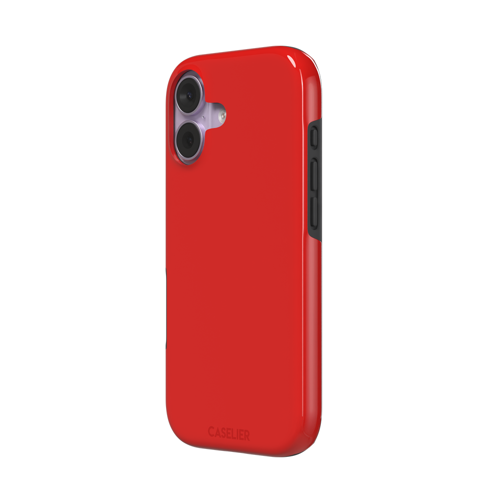 Solid classic red matte phone case color variant, phone case by Caselier — tough case, right view