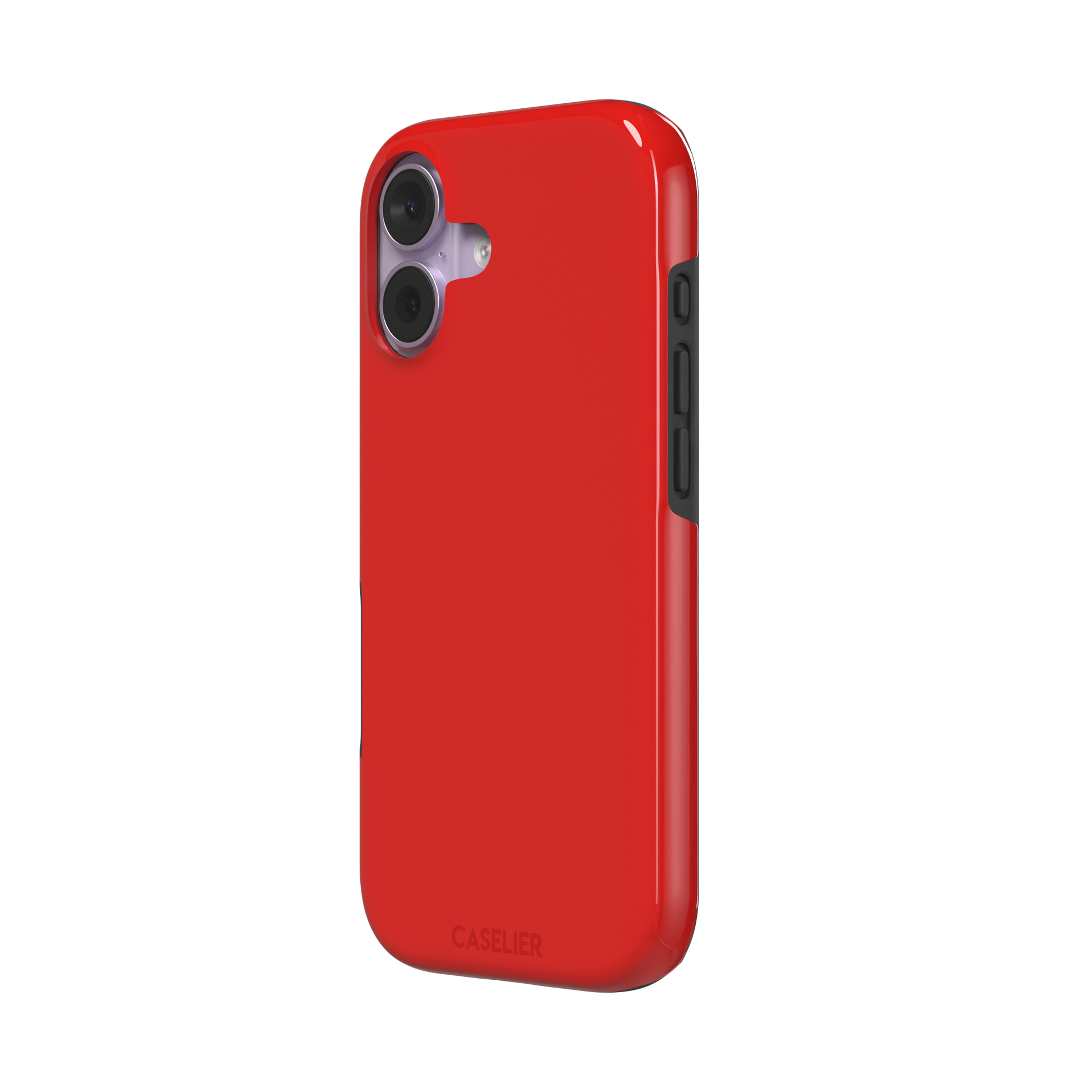 Solid classic red matte phone case color variant, phone case by Caselier — tough case, right view