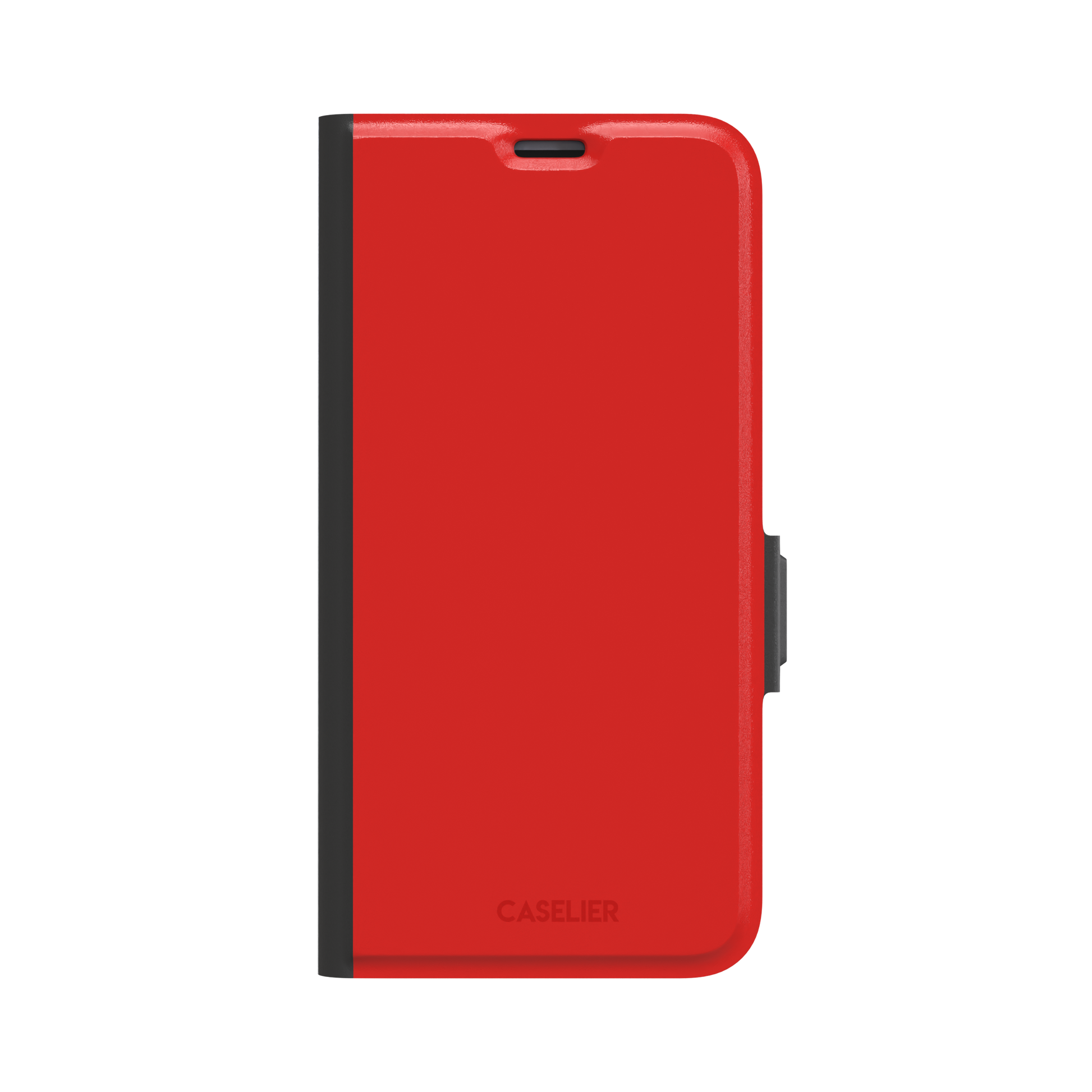 Solid classic red matte phone case color variant, phone case by Caselier — wallet case, front view