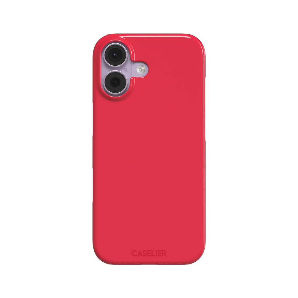 Solid bright true red matte phone case color variant, phone case by Caselier — snap case, front view