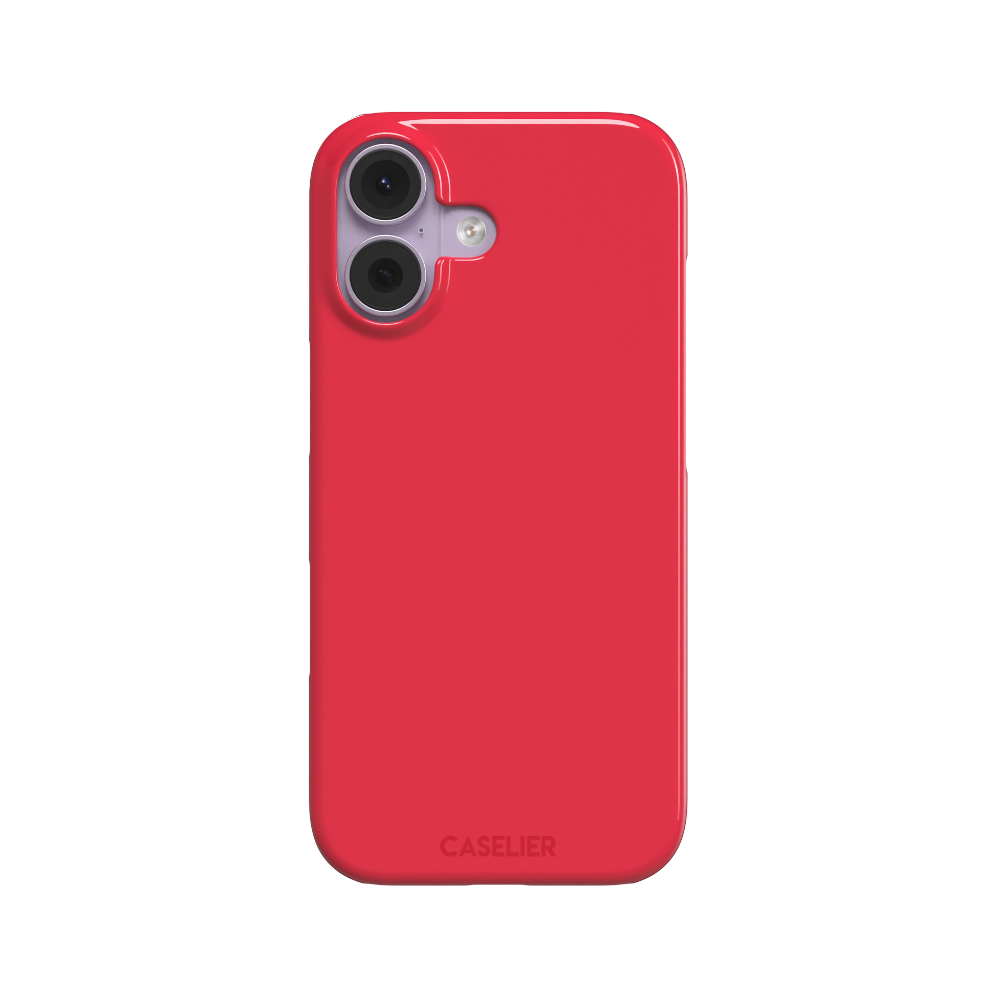 Solid bright true red matte phone case color variant, phone case by Caselier — snap case, front view
