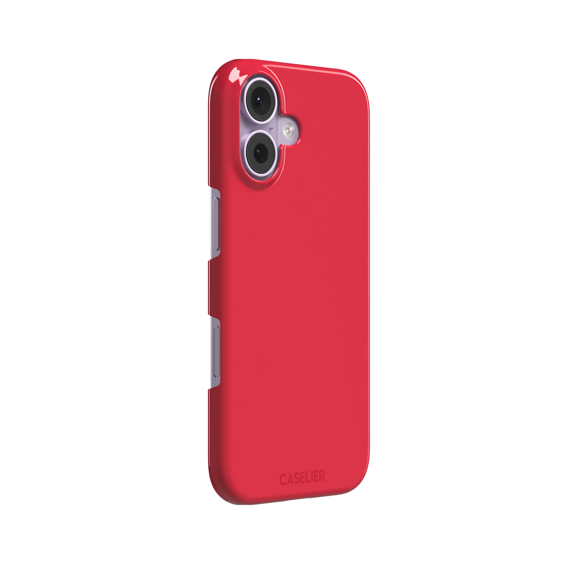 Solid bright true red matte phone case color variant, phone case by Caselier — snap case, left view
