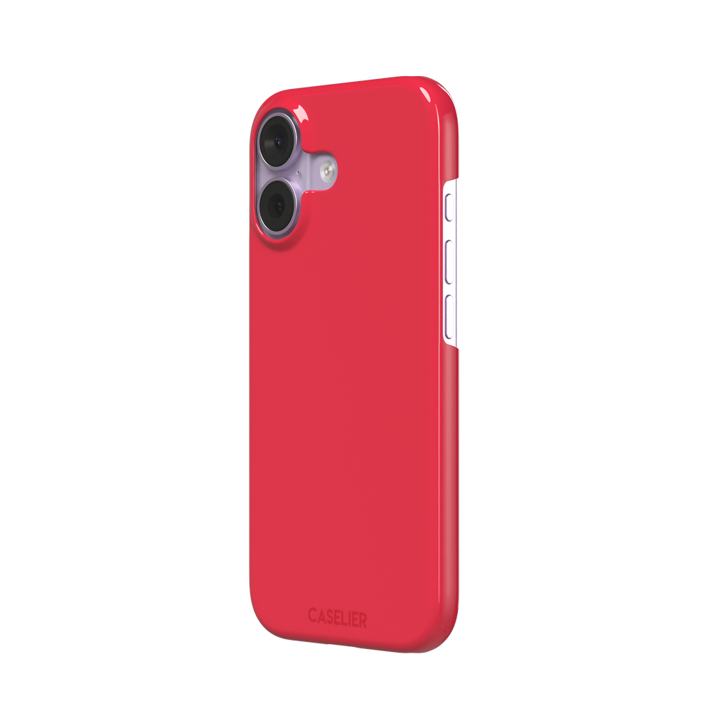 Solid bright true red matte phone case color variant, phone case by Caselier — snap case, right view