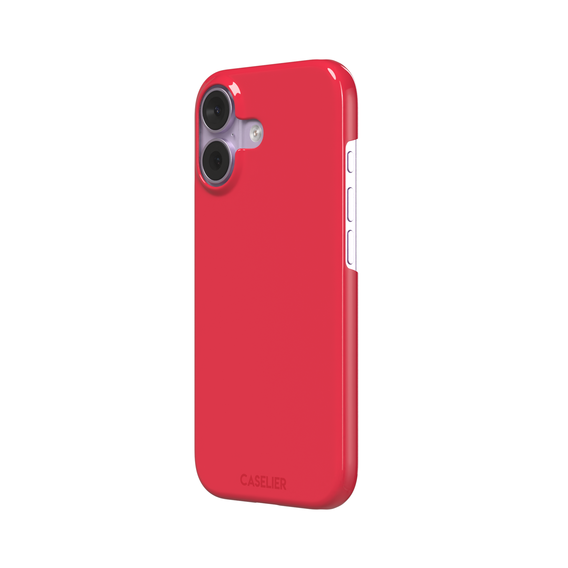 Solid bright true red matte phone case color variant, phone case by Caselier — snap case, right view