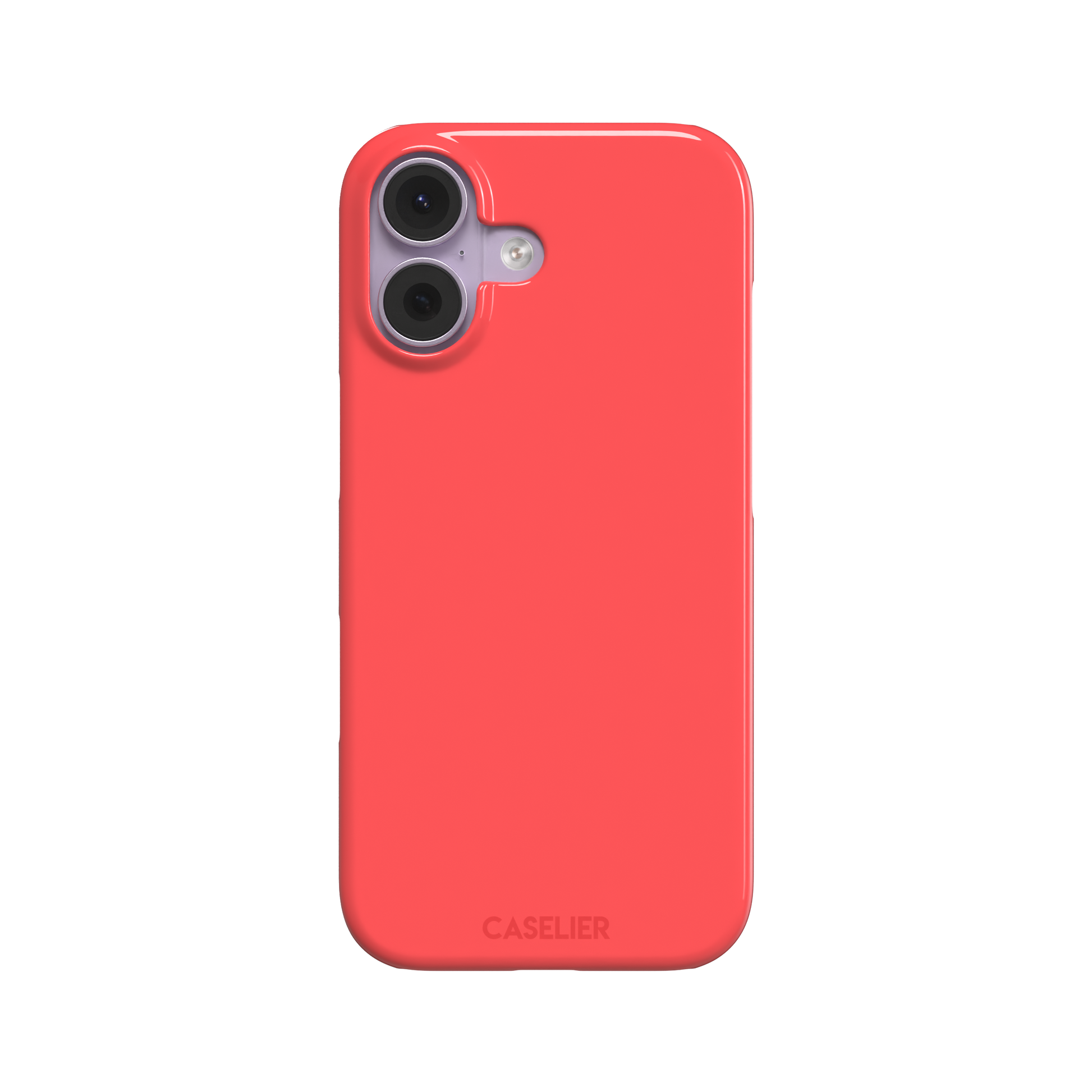 Solid coral red matte phone case color variant, phone case by Caselier — snap case, front view