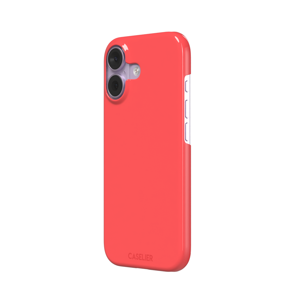 Solid coral red matte phone case color variant, phone case by Caselier — snap case, right view