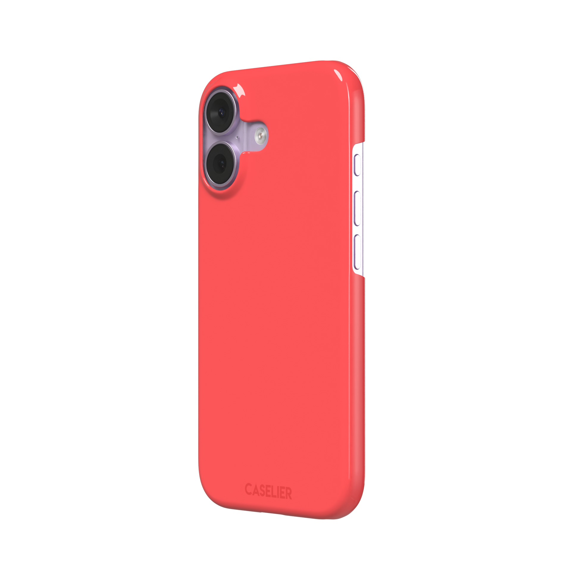 Solid coral red matte phone case color variant, phone case by Caselier — snap case, right view