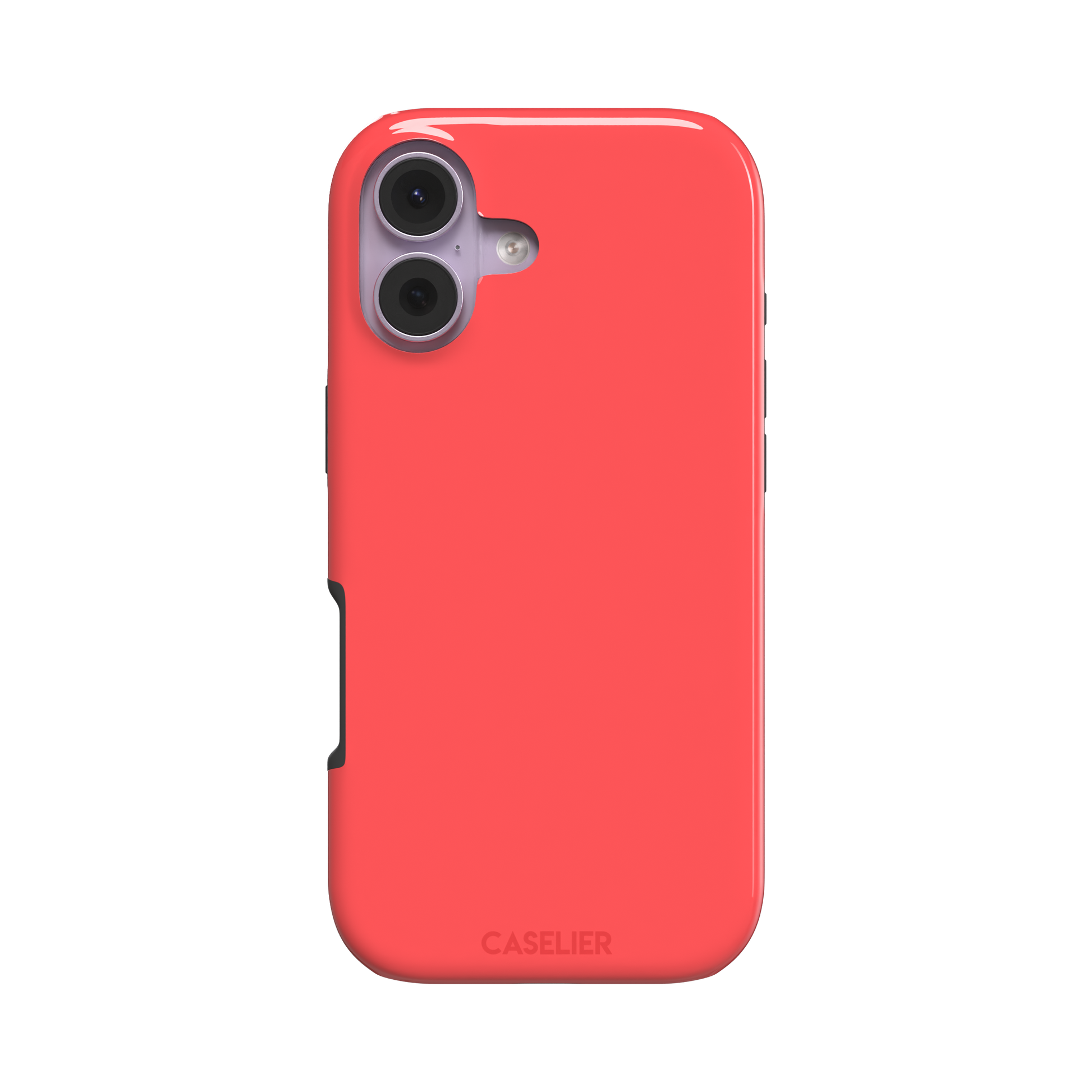 Solid coral red matte phone case color variant, phone case by Caselier — tough case, front view