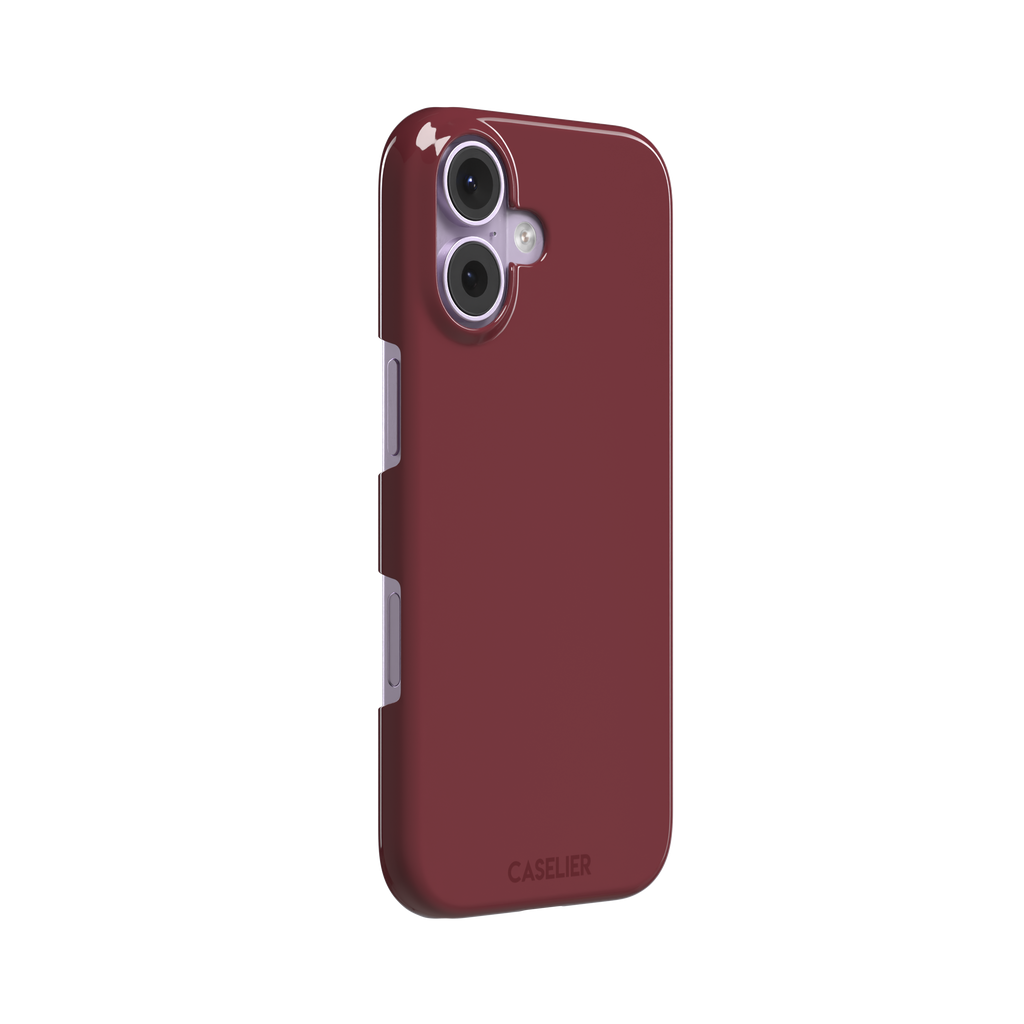 Solid wine burgundy matte phone case color variant, phone case by Caselier — snap case, left view