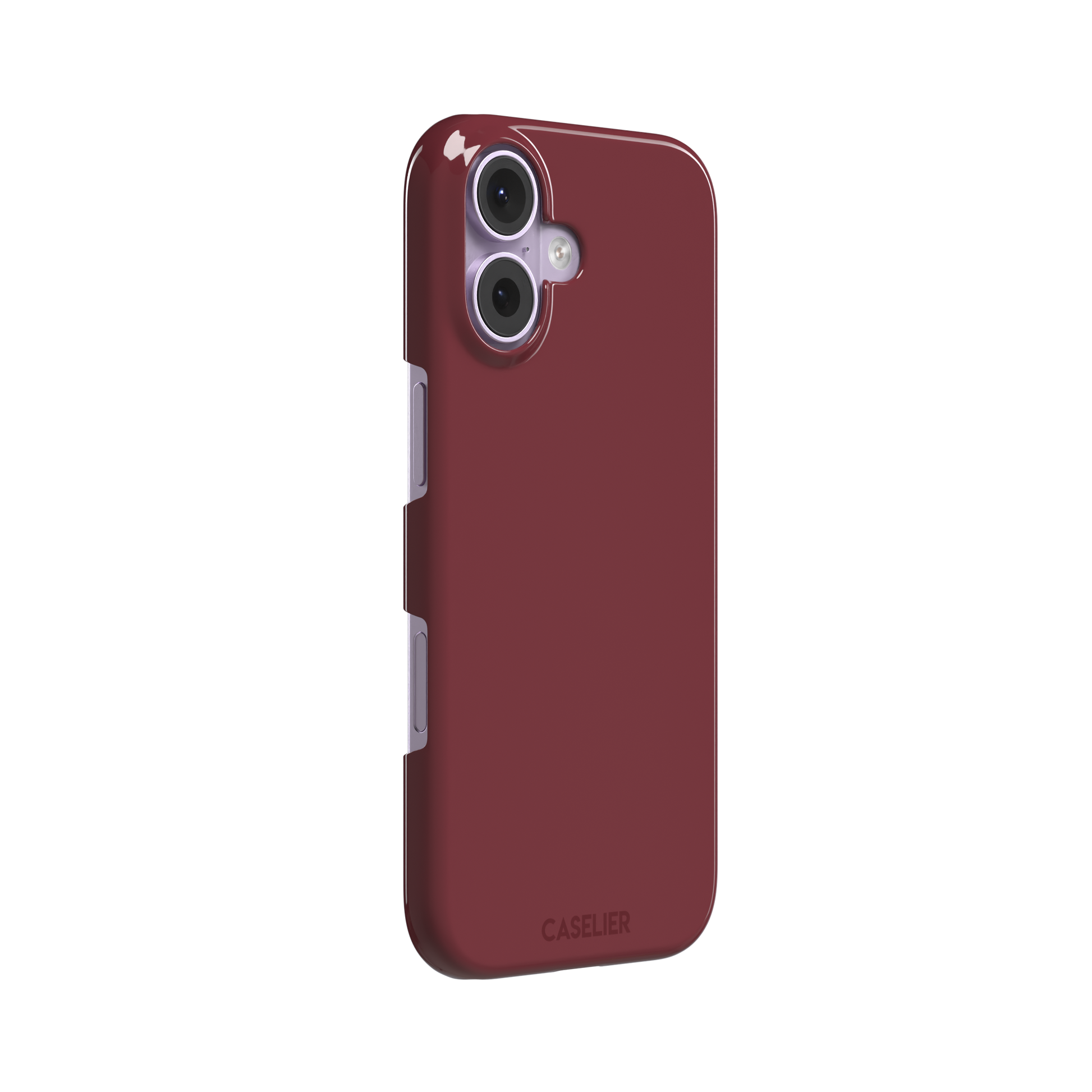 Solid wine burgundy matte phone case color variant, phone case by Caselier — snap case, left view