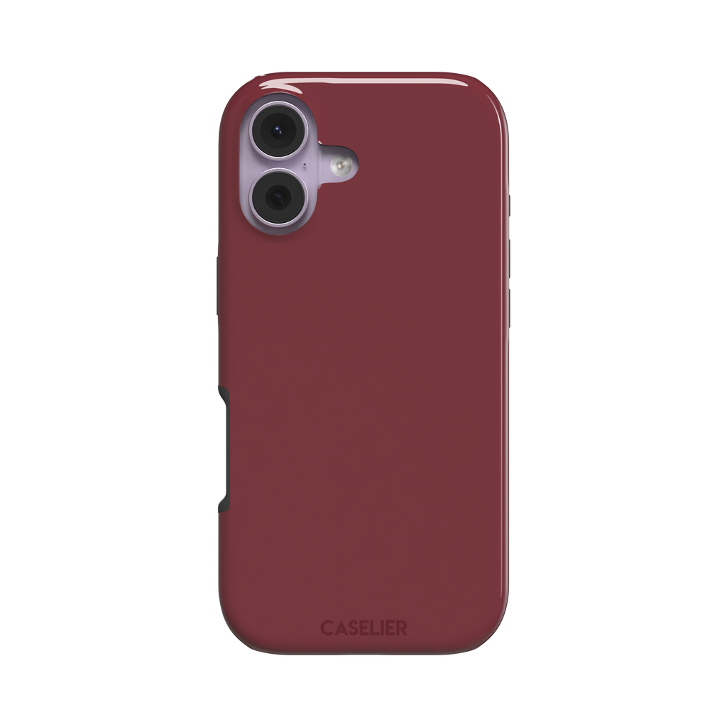 Solid wine burgundy matte phone case color variant, phone case by Caselier — tough case, front view