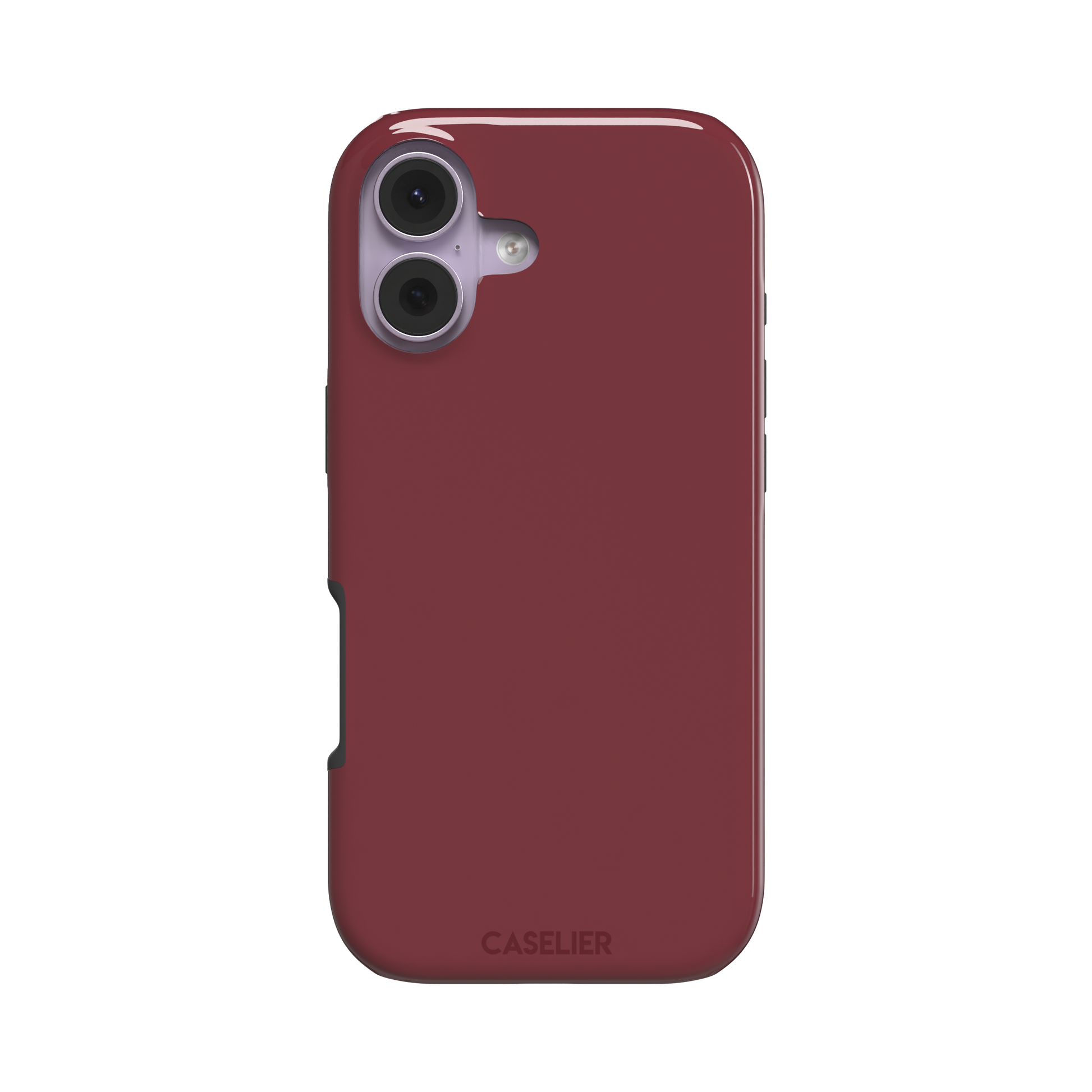 Solid wine burgundy matte phone case color variant, phone case by Caselier — tough case, front view