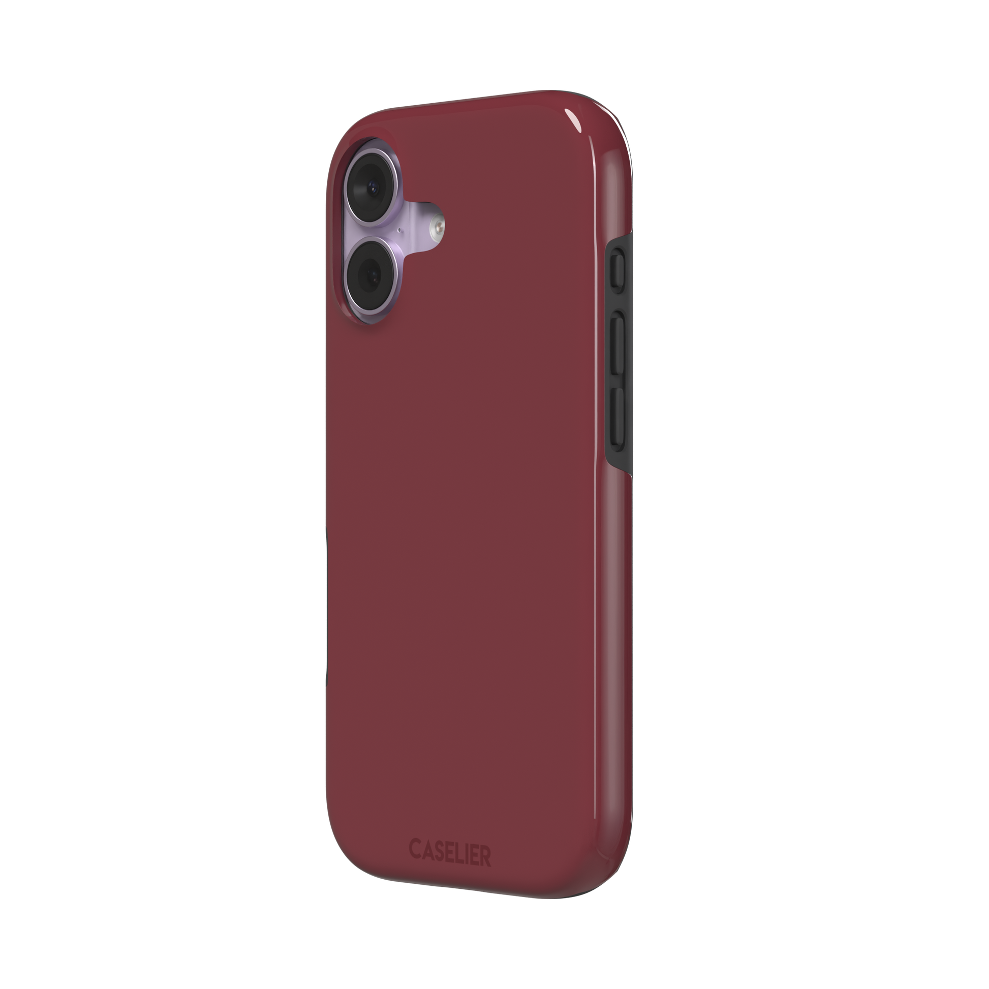 Solid wine burgundy matte phone case color variant, phone case by Caselier — tough case, right view
